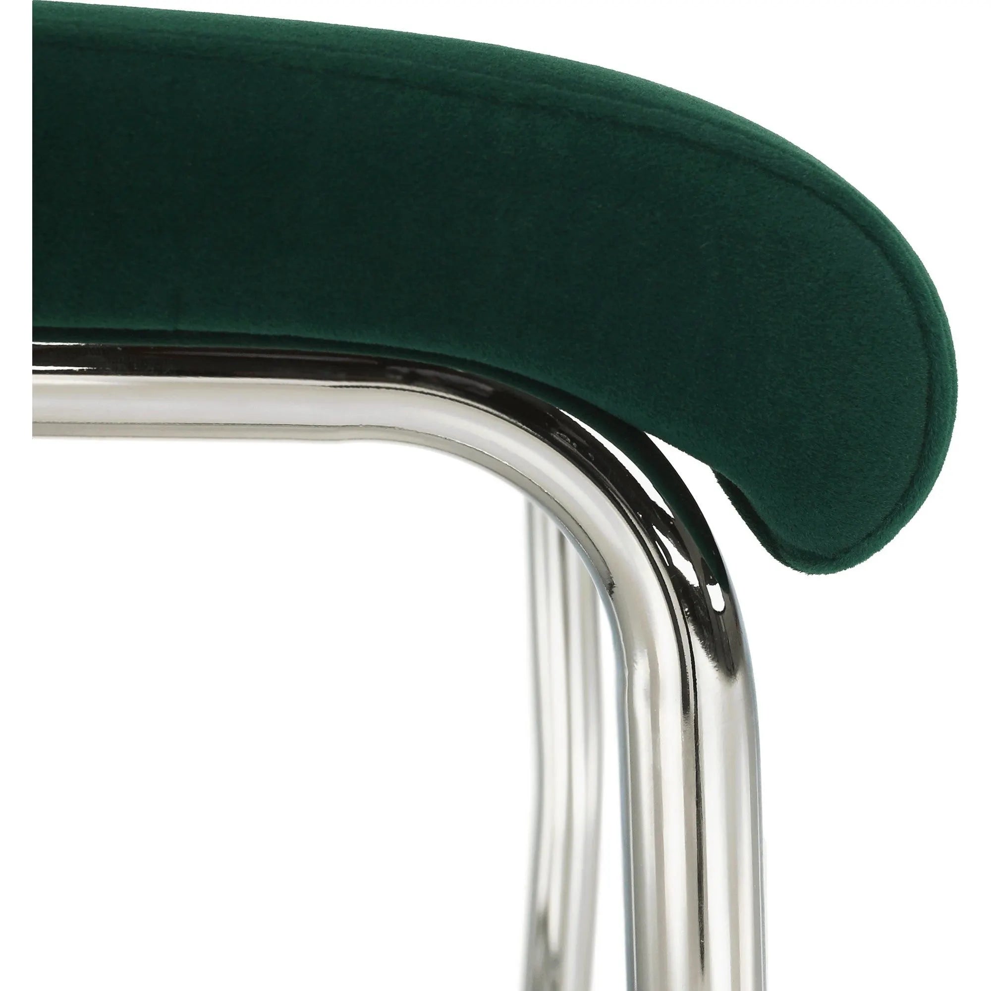 Scaun ABIRA NEW, verde smarald/crom, stofa catifelata/metal, 43x44x96 cm