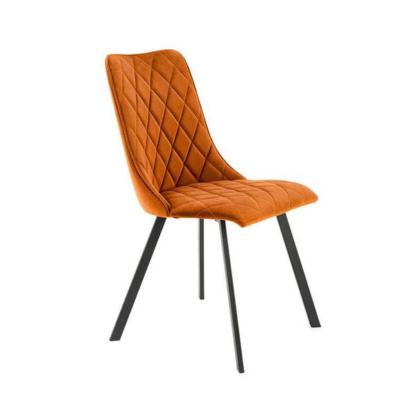 Scaun K450, caramiziu/negru, stofa catifelata/metal, 44x58x85 cm