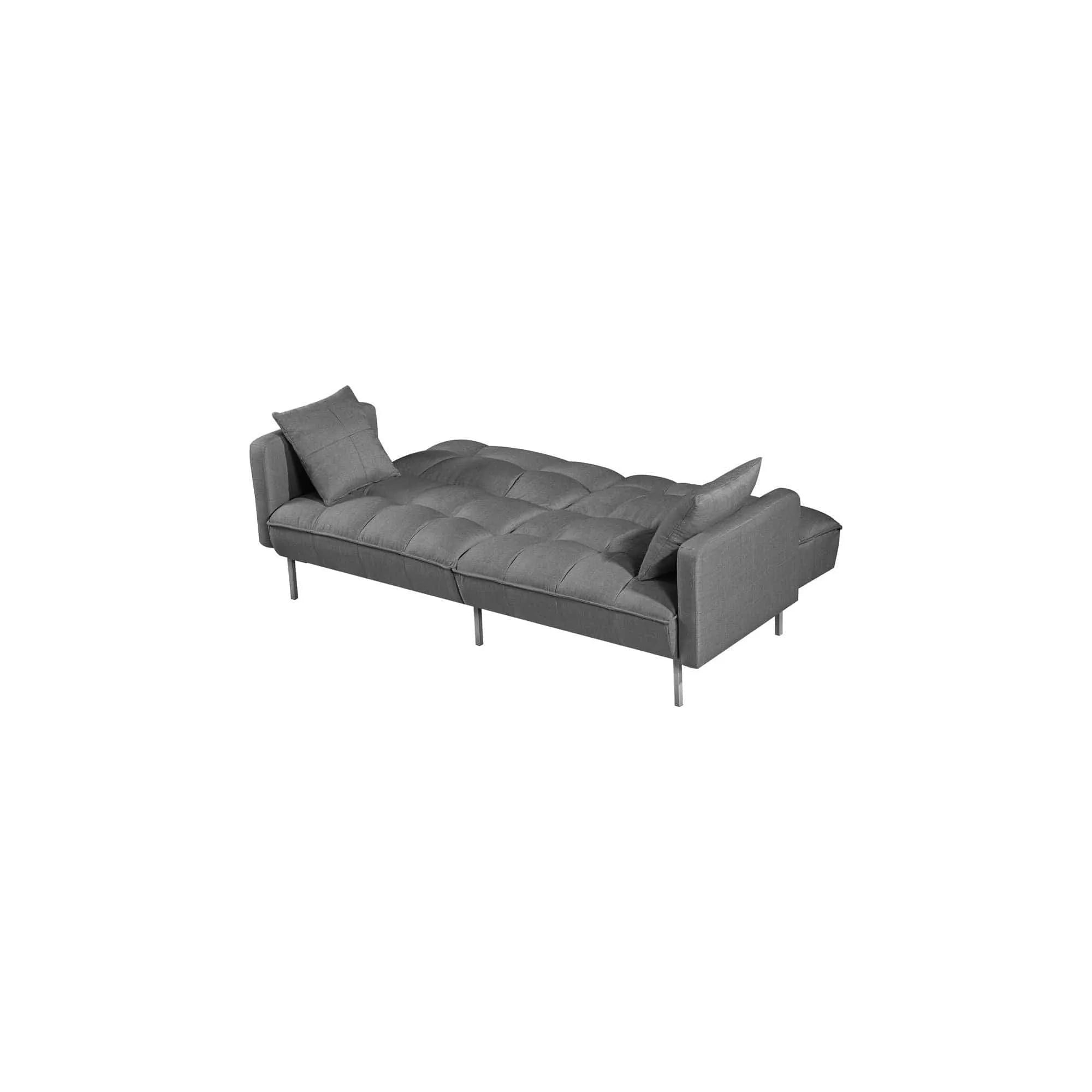 Canapea extensibila ROBERTO, gri albastrui, stofa, 193x85/108x86/58 cm