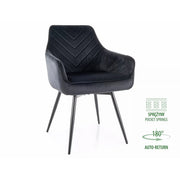 Scaun SERVIO, negru - Bluvel 19, stofa catifelata/metal, 55x58x88 cm