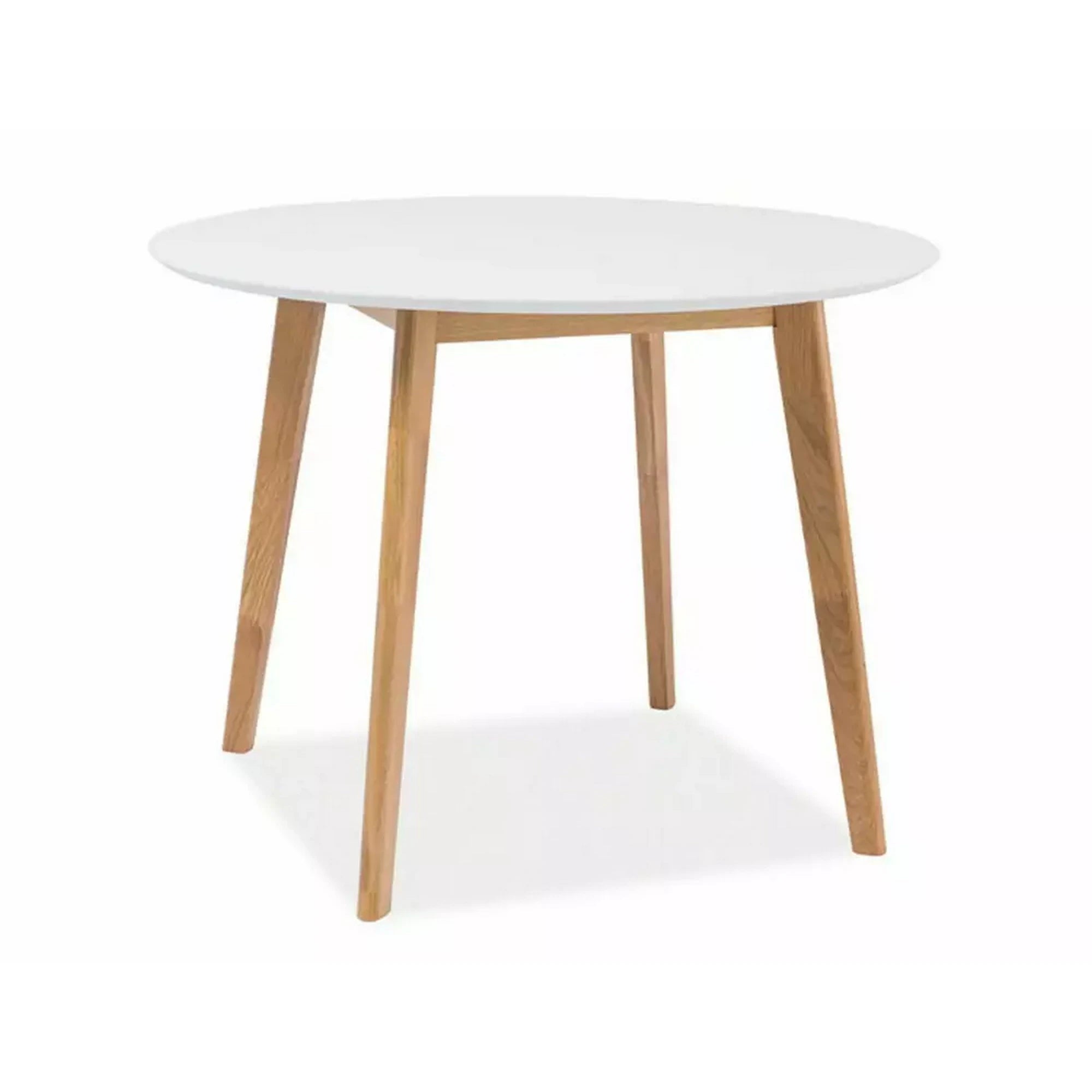 Masa MOSSO II, alb/stejar, 100x100x75 cm