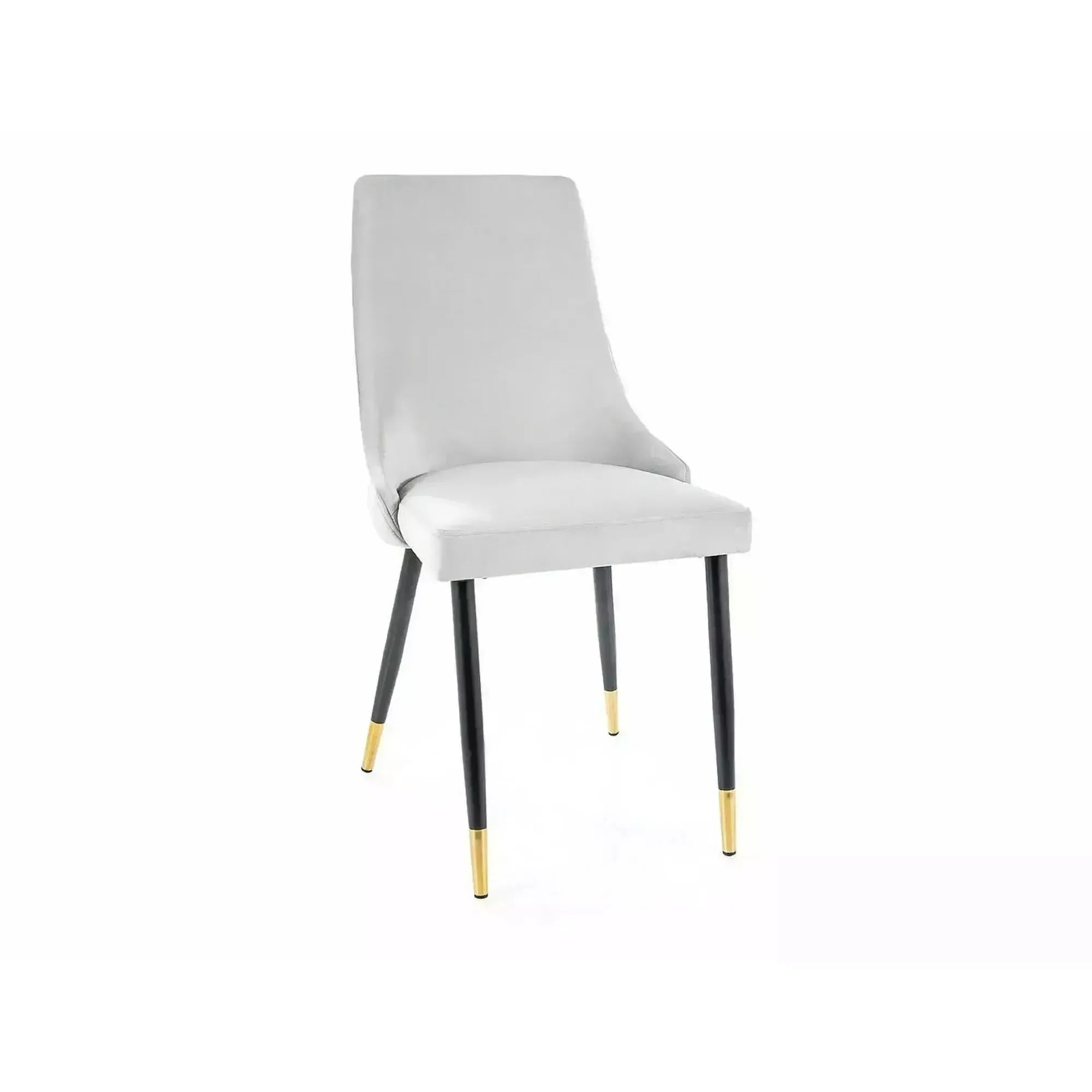Scaun PIANO, gri deschis/negru/auriu, stofa catifelata/metal, 47x44x93 cm