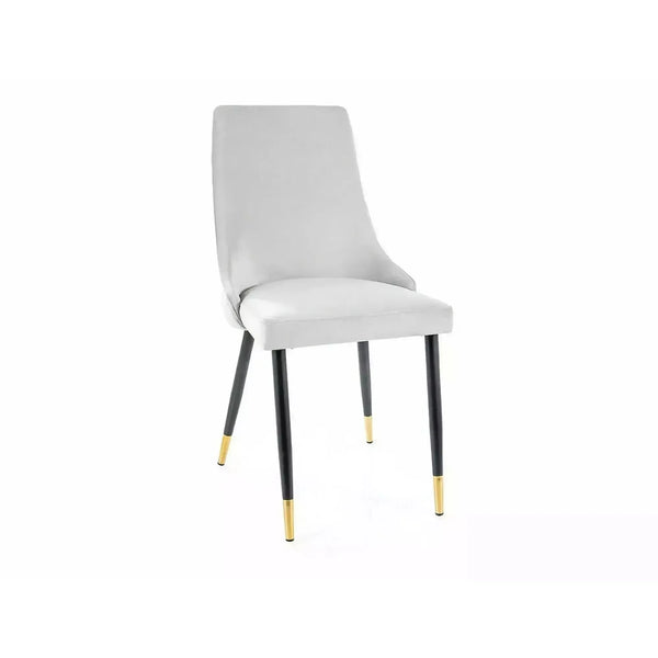 Scaun PIANO, gri deschis/negru/auriu, stofa catifelata/metal, 47x44x93 cm