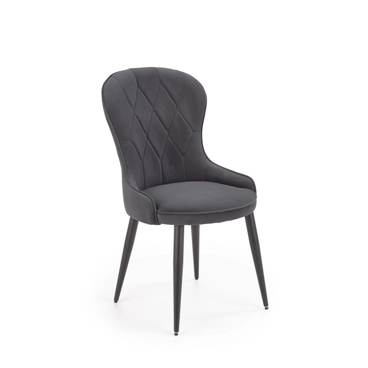Scaun gri inchis K366, stofa catifelata/metal, 52x58x92 cm