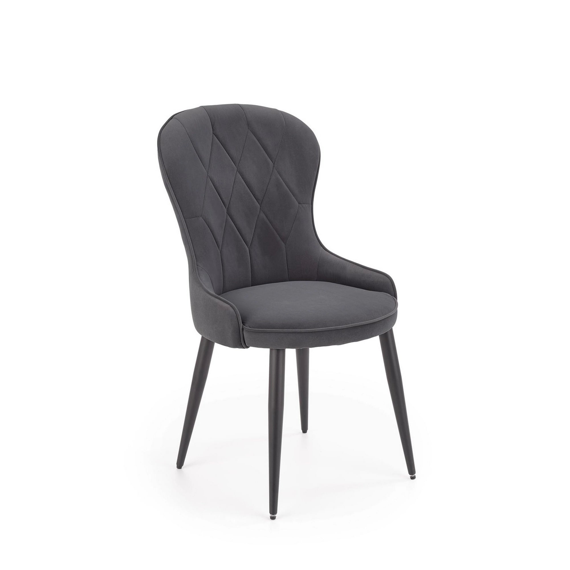 Scaun gri inchis K366, stofa catifelata/metal, 52x58x92 cm