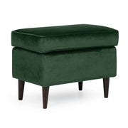 Taburet RON, stofa catifelata verde inchis, 60x40x43 cm