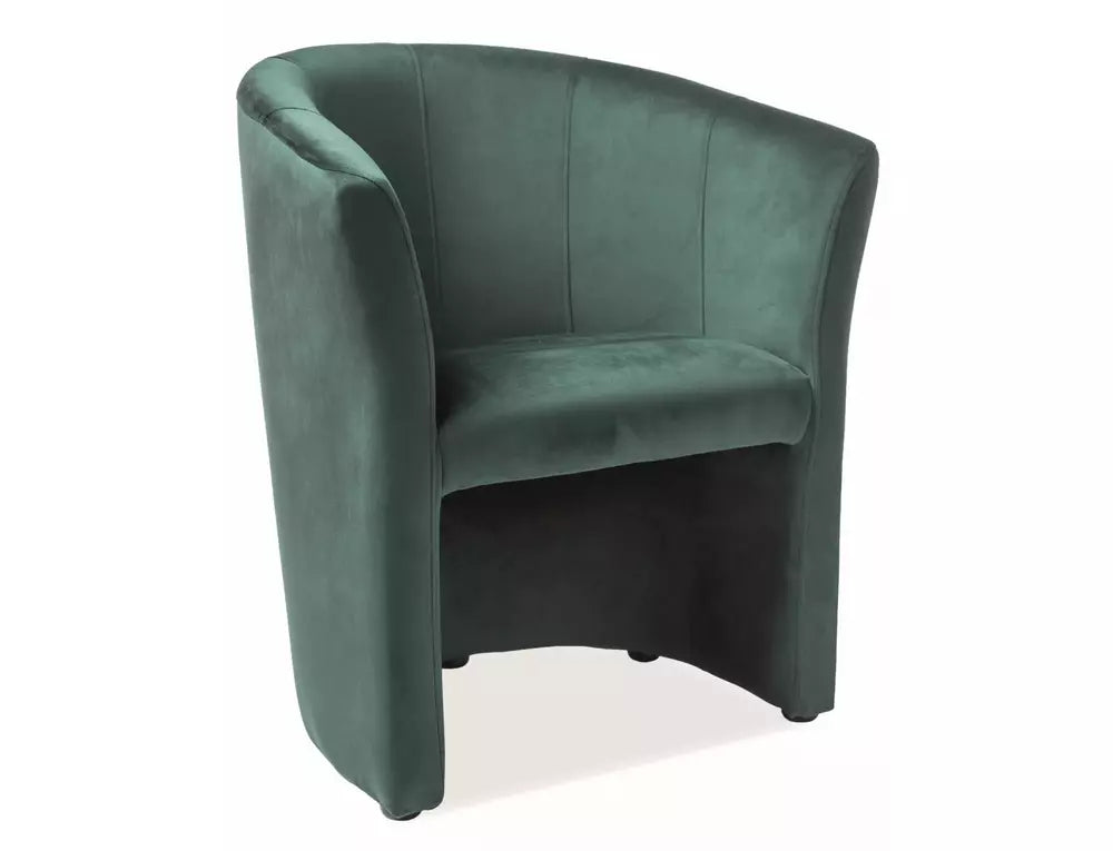 Fotoliu TM-1, stofa catifelata verde - Bluvel 78, 67x60x76 cm