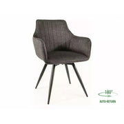 Scaun BALLO, gri inchis/negru, stofa clasica/metal, 56x45x84 cm