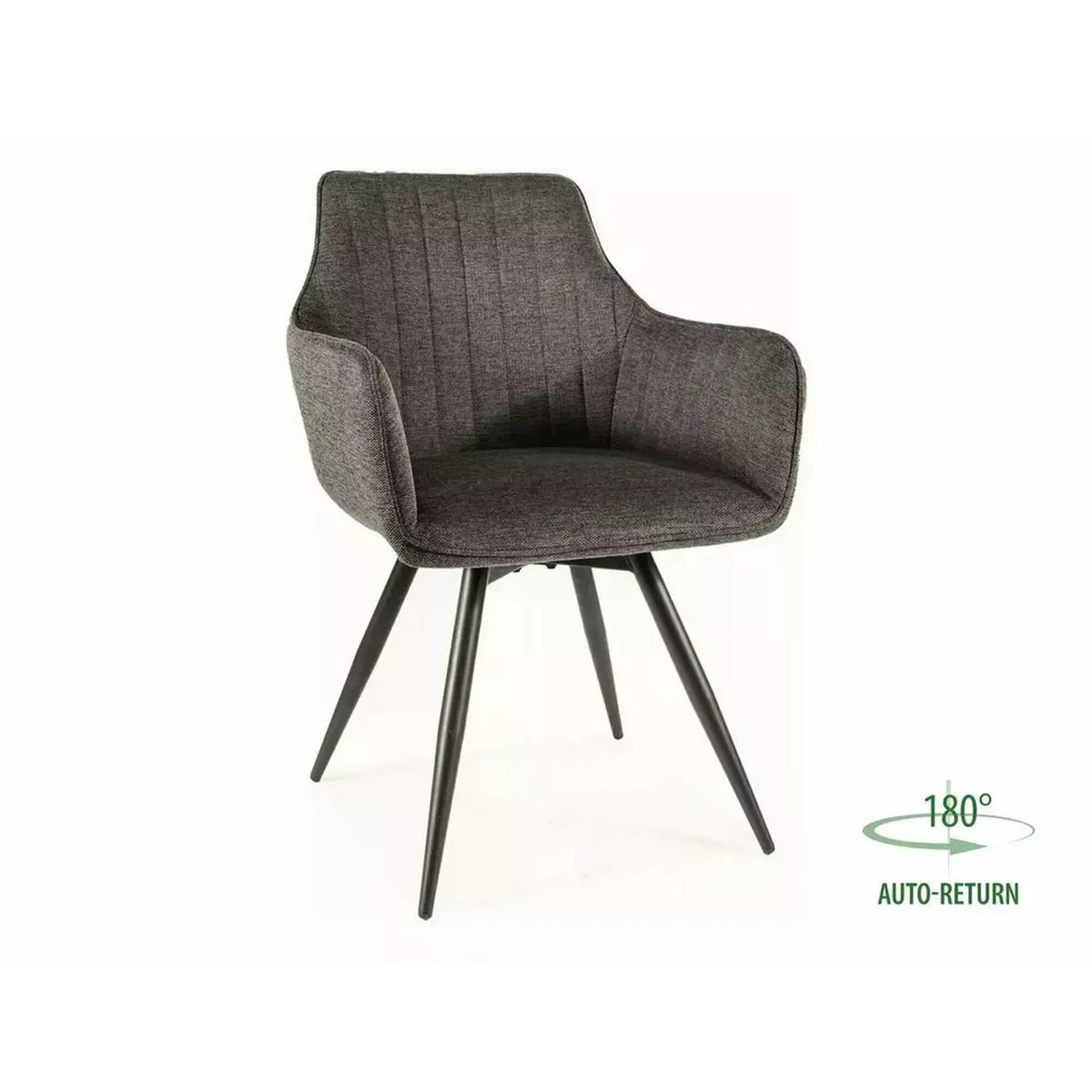 Scaun BALLO, gri inchis/negru, stofa clasica/metal, 56x45x84 cm