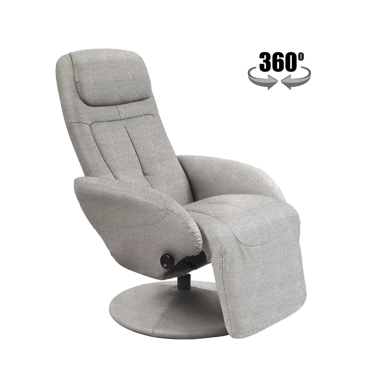 Fotoliu recliner OPTIMA 2, gri, stofa/PVC, 77x80/139x84/101 cm