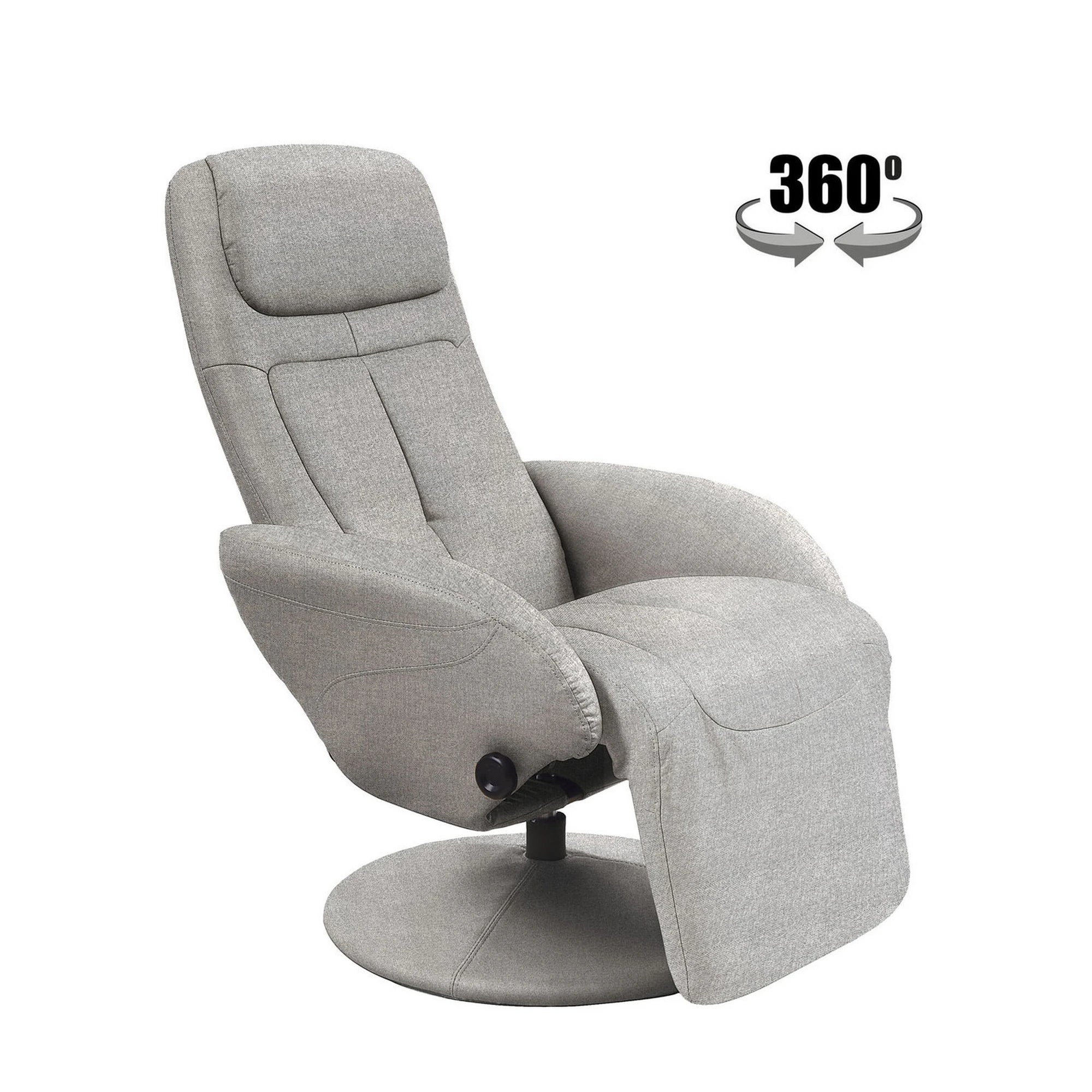 Fotoliu recliner OPTIMA 2, gri, stofa/PVC, 77x80/139x84/101 cm