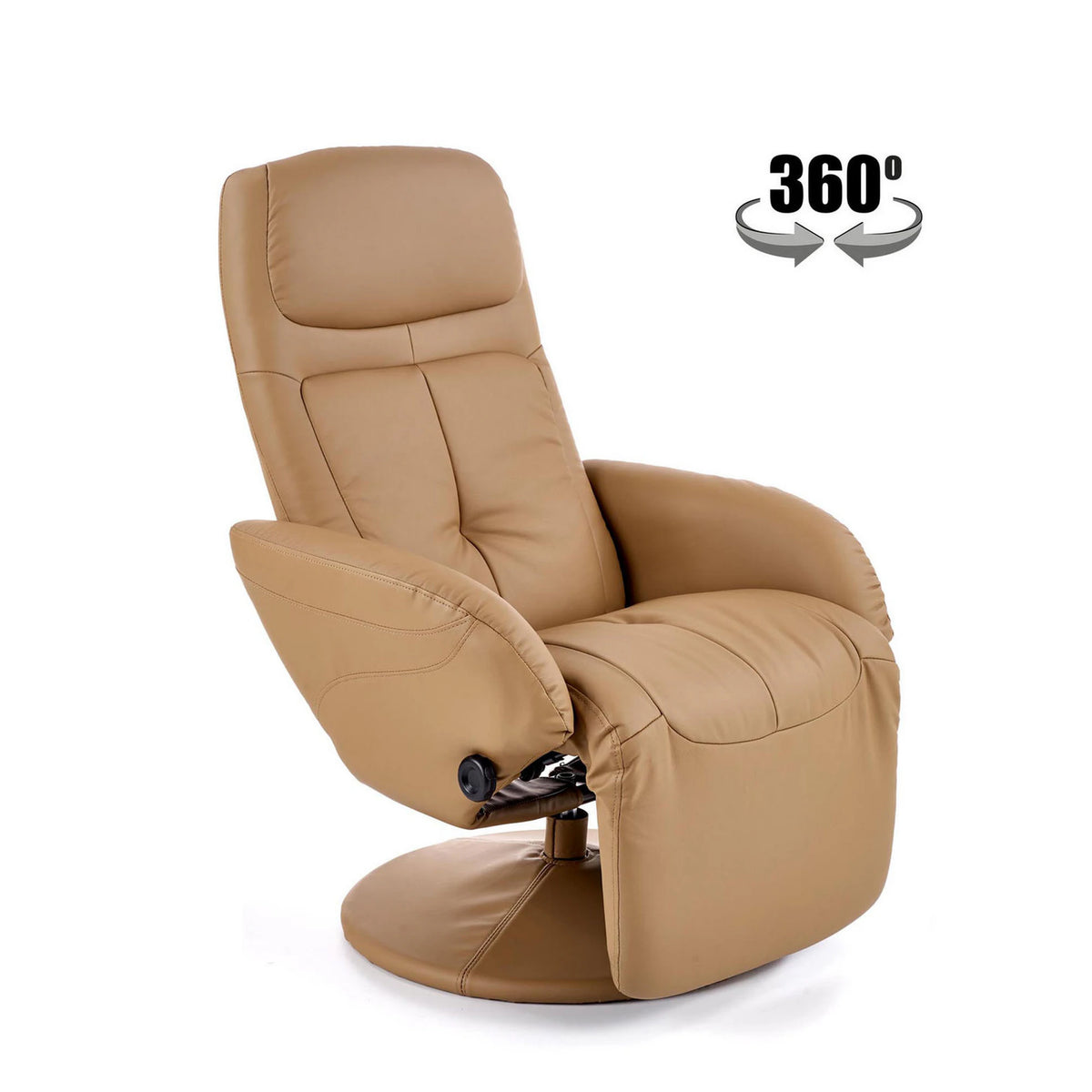 Fotoliu OPTIMA bej, piele ecologica/PVC, 77x80x139x84x101 cm