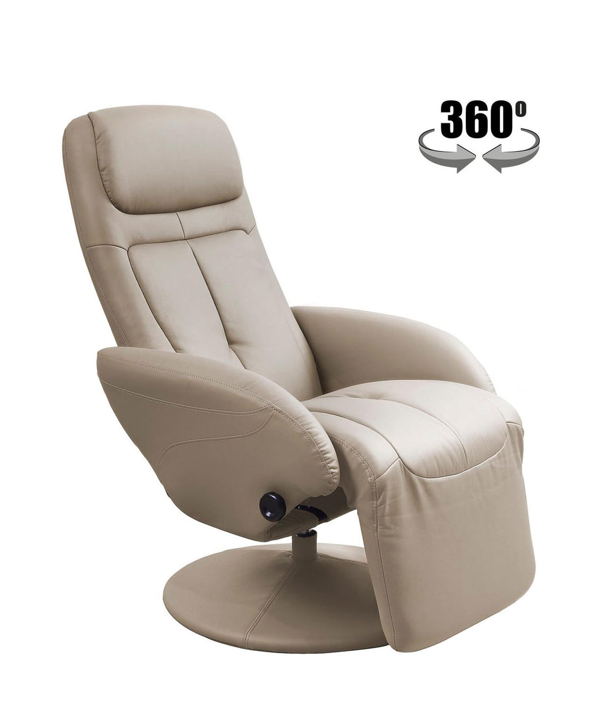 Fotoliu OPTIMA, bej, piele ecologica/PVC, 77x80/139x84/101 cm