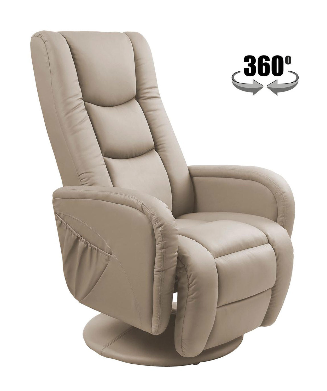 Fotoliu PULSAR, cappuccino, piele ecologica/PVC, 68x85/135x85/106 cm
