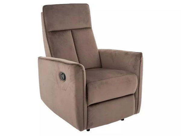 Fotoliu recliner NIKOS, stofa catifelata cappuccino - Bluvel 38, 72x86/159x105 cm