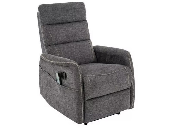 Fotoliu recliner SOLON M, stofa clasica gri inchis - Brego 18, 74x86/162x106 cm