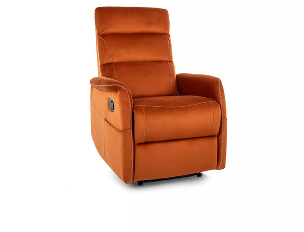 Fotoliu recliner SOLON M, stofa catifelata scortisoara - Bluvel 4215, 74x86/162x106 cm