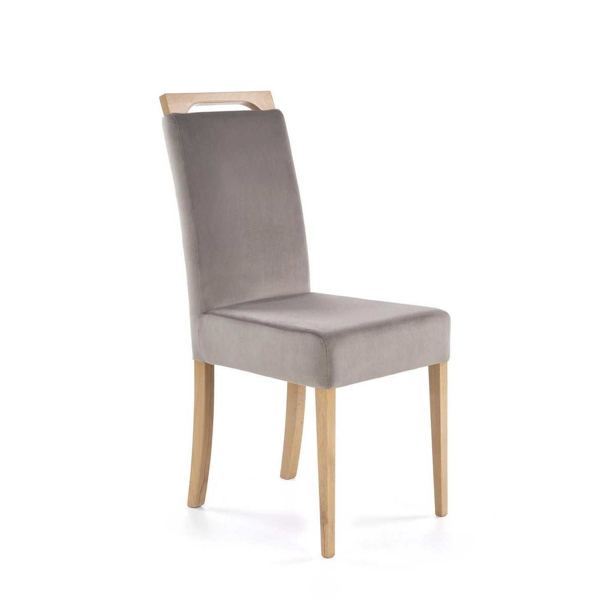 Scaun CLARION, gri/stejar auriu, stofa/lemn de fag, 42X58X97 cm