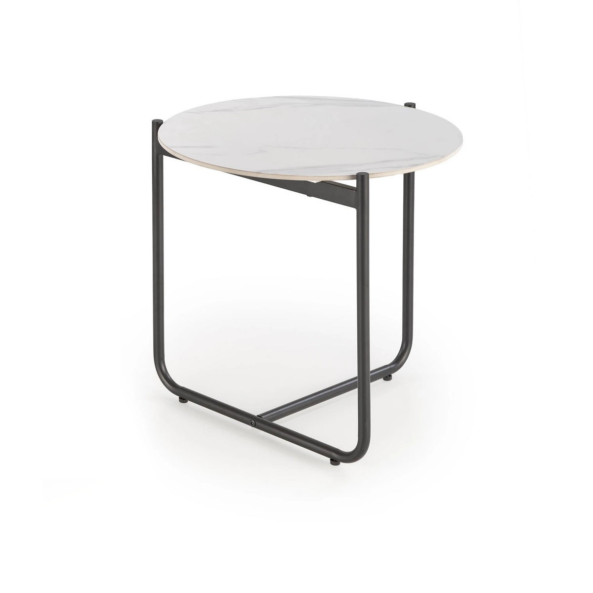 Masuta ACUNA S, alb/negru, ceramica/metal, 50x50x50 cm
