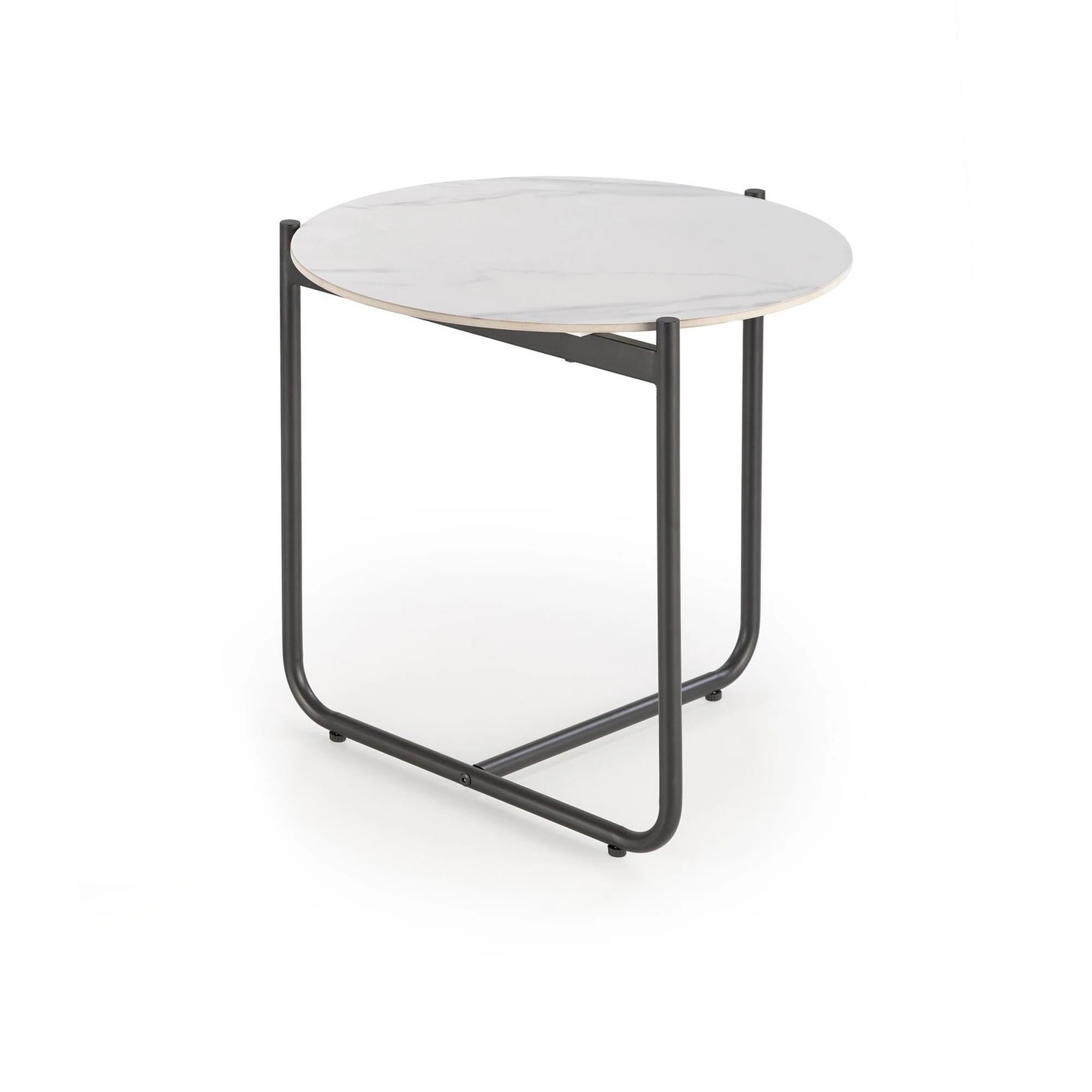 Masuta ACUNA S, alb/negru, ceramica/metal, 50x50x50 cm