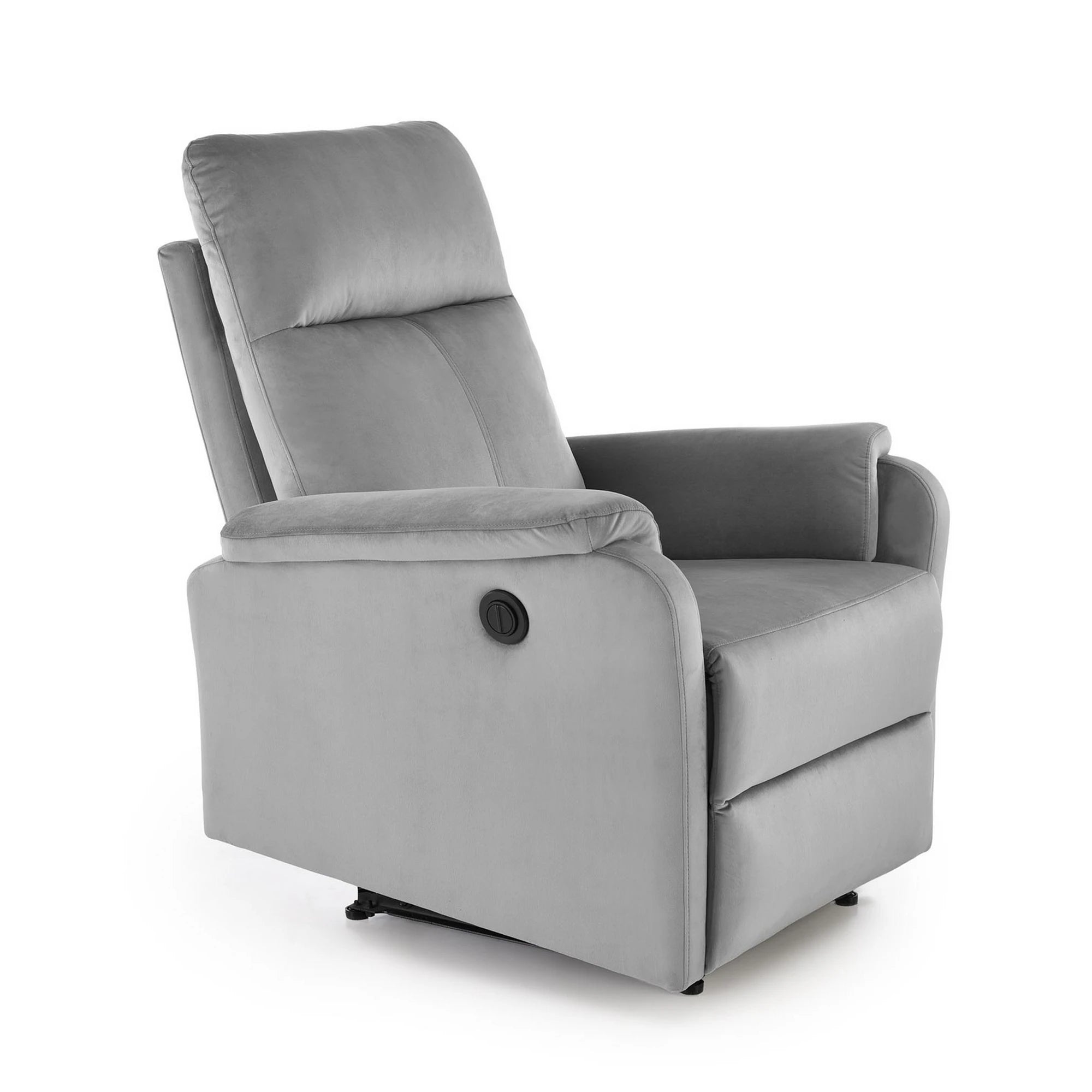 Fotoliu recliner CROCUS, stofa catifelata gri - Bluvel 14, 77x88/155x81/102 cm