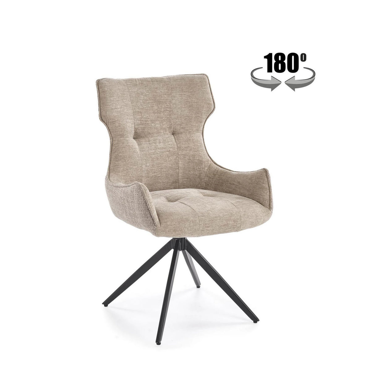 Scaun K573, bej/negru, stofa clasica/otel, 55x64x88 cm