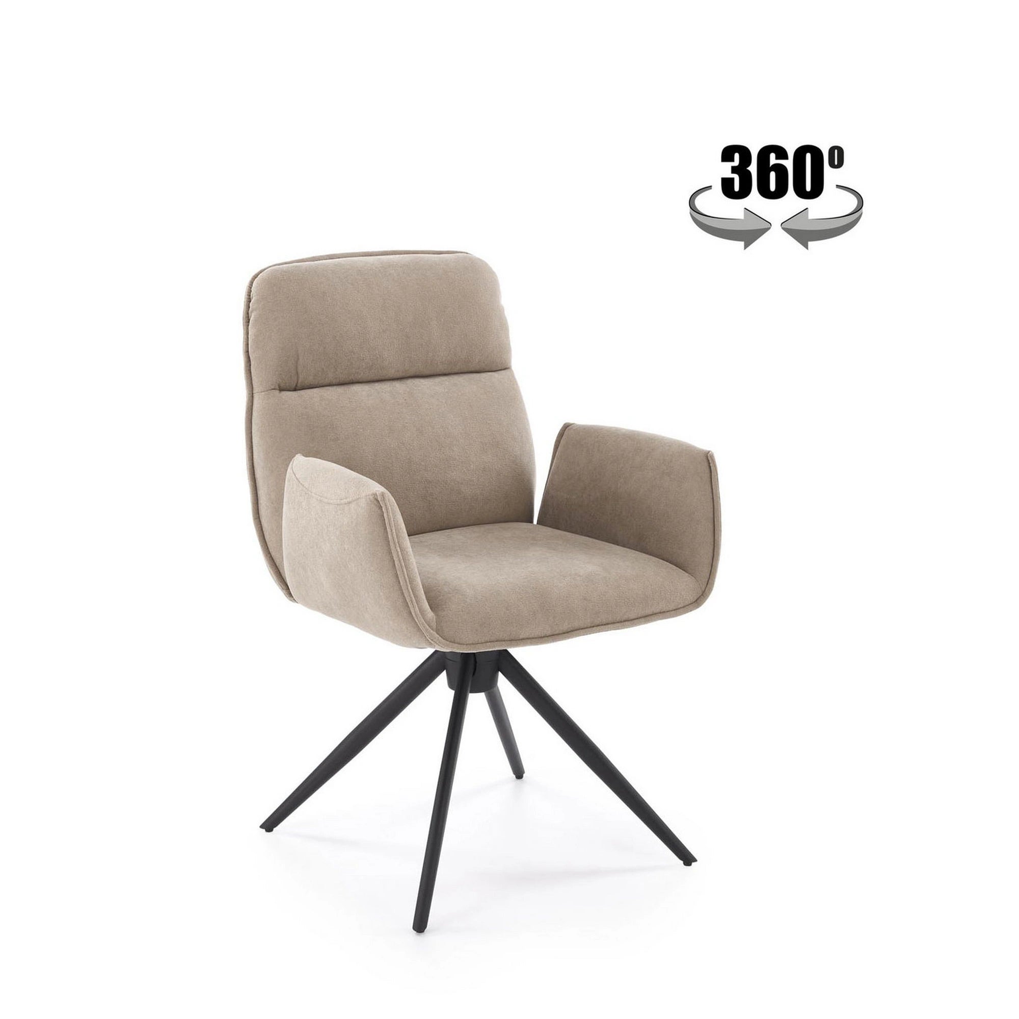 Scaun K574, bej inchis/negru, stofa catifelata/otel, 60x60x88 cm