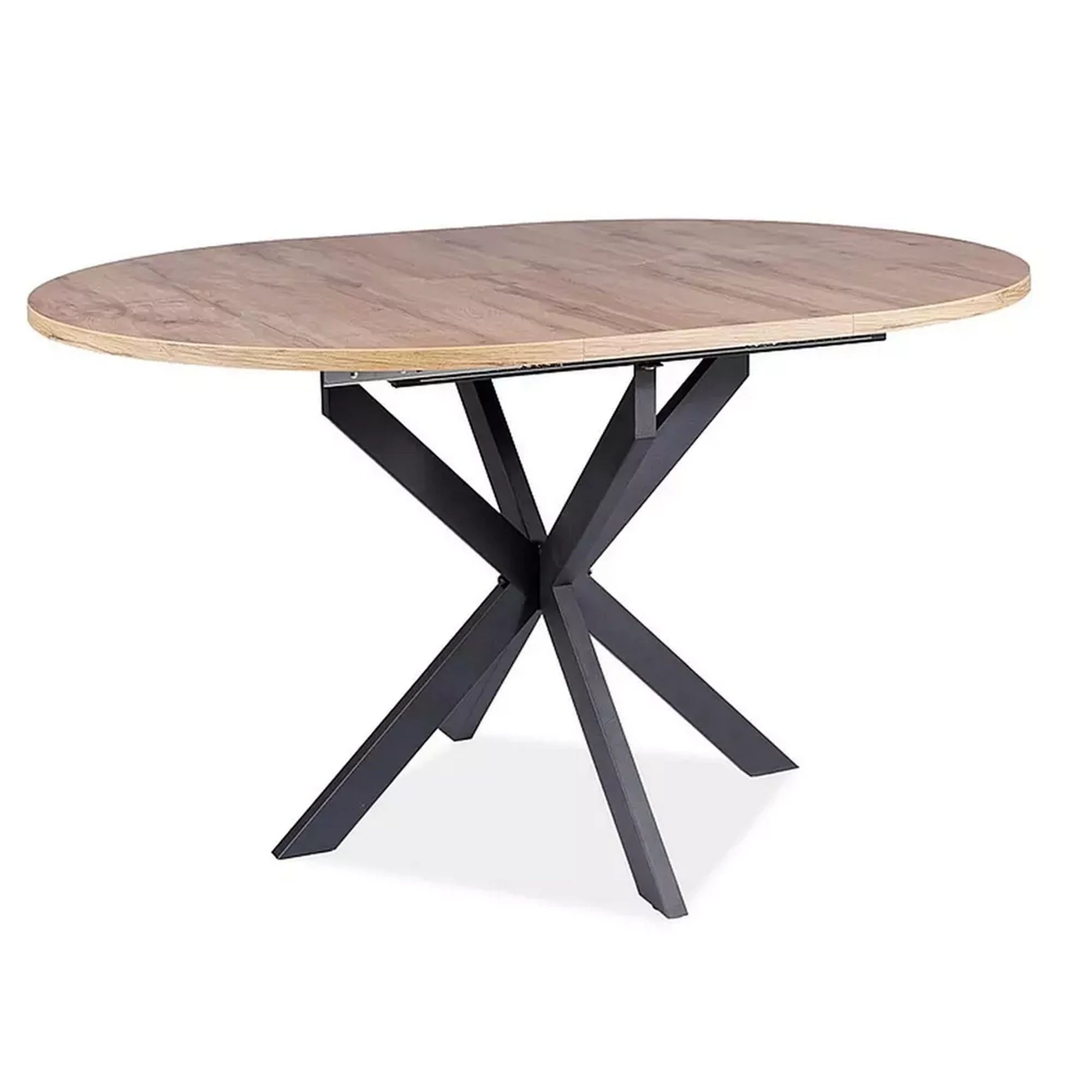 Masa extensibila pentru sufragerie GASTON, stejar/negru, 100/135x100x75 cm