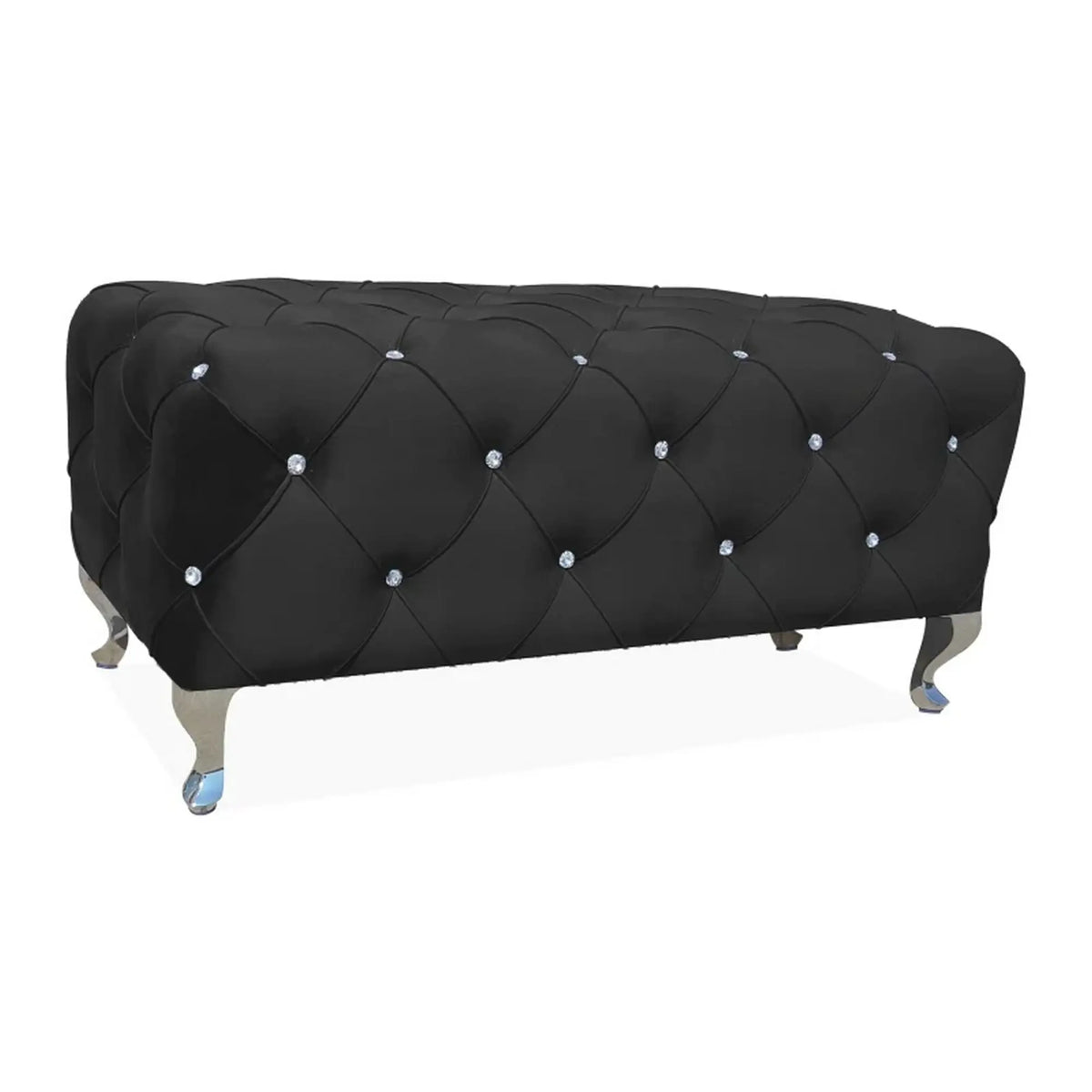 Taburet HESTIA, stofa catifelata negru - Bluvel 19, 100x50x46 cm