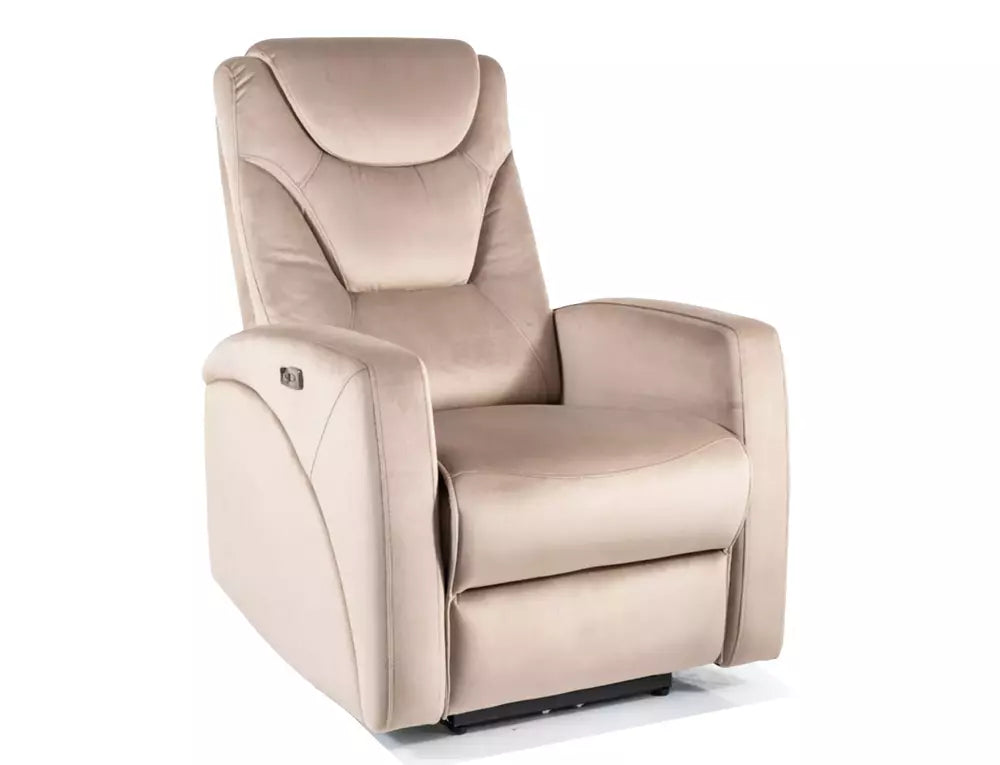 Fotoliu recliner KRONOS, stofa catifelata bej- Bluvel 40, 79x94/159x107 cm