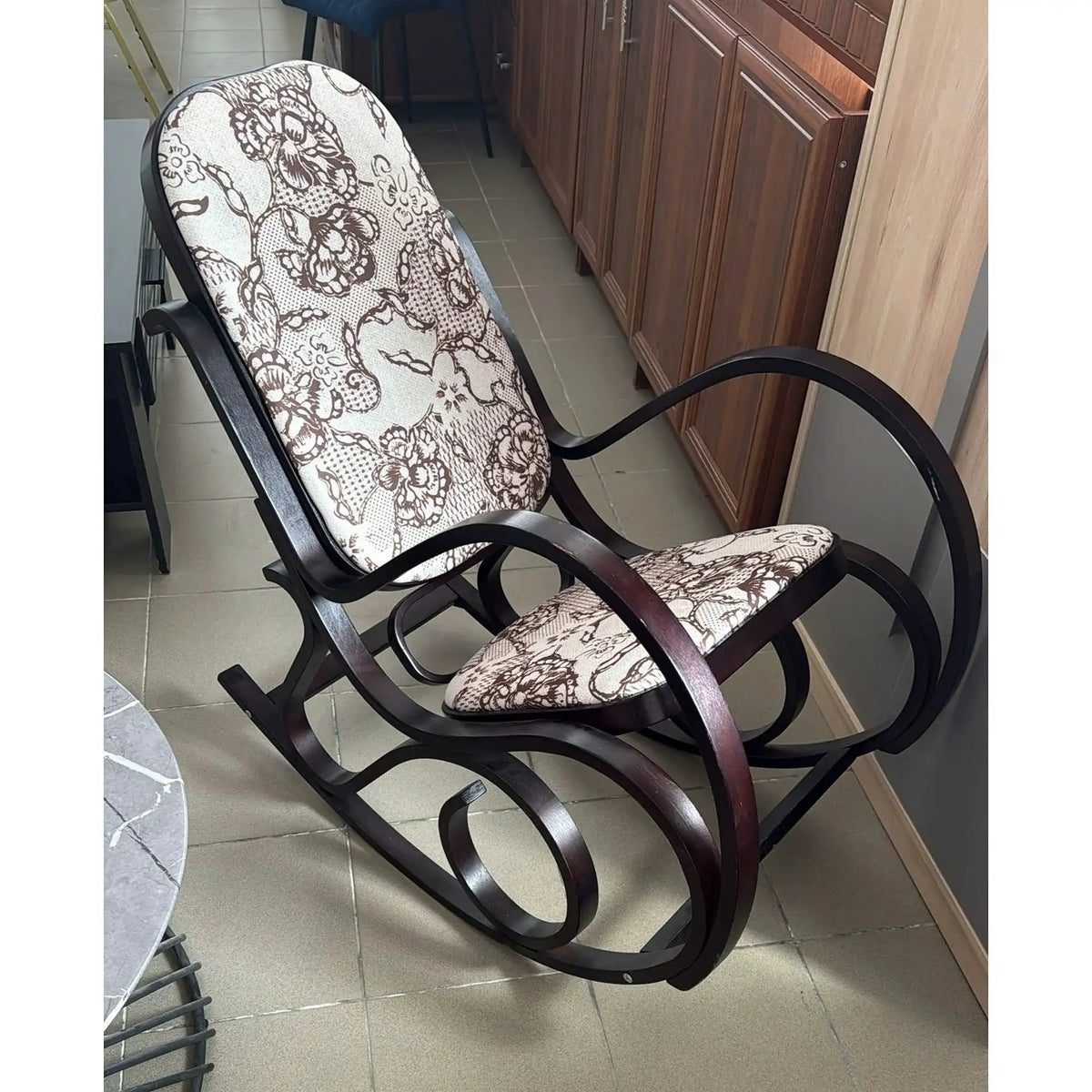 PRODUS RESIGILAT - Balansoar MAX 2, wenge/multicolor, stofa/lemn indoit, 52x90x95 cm