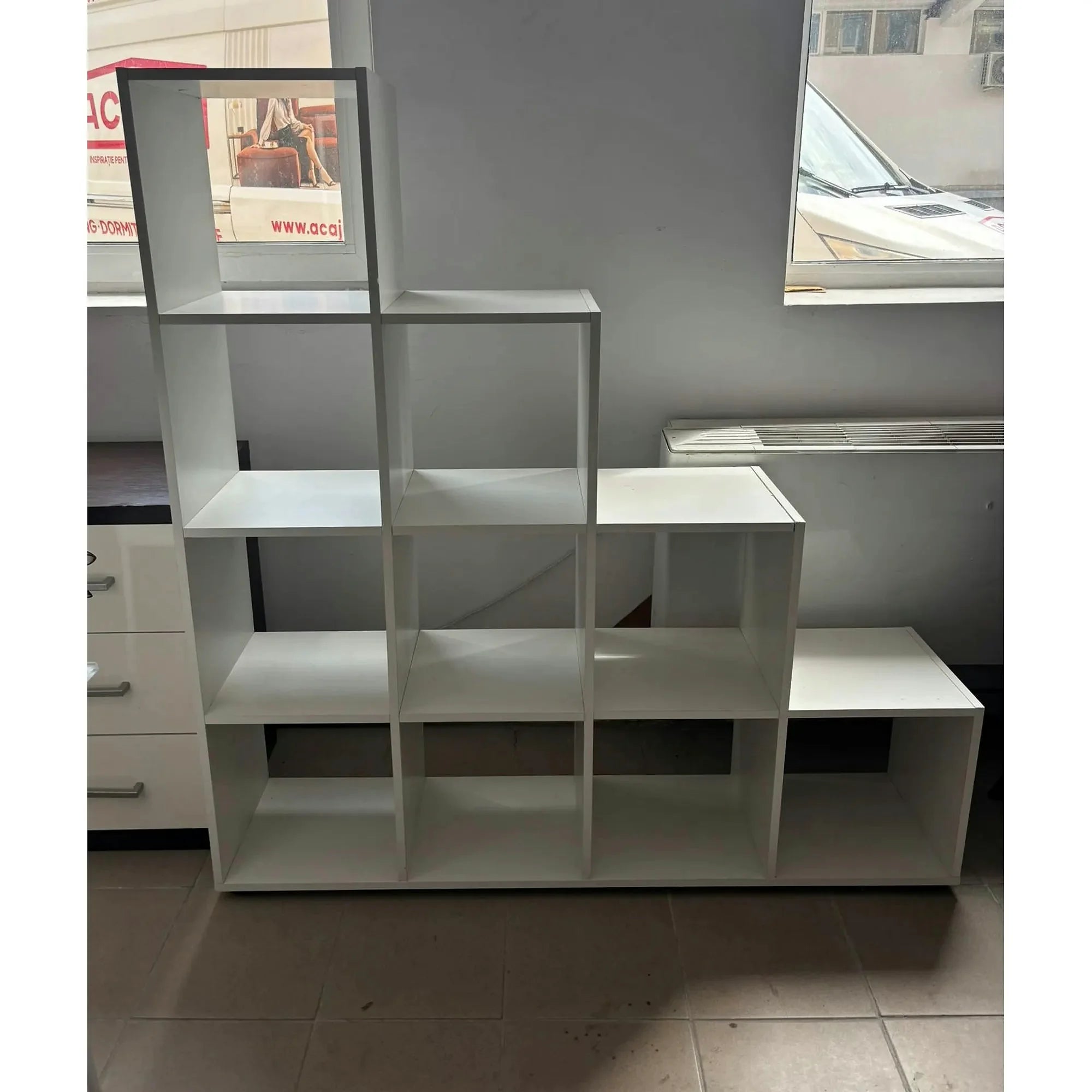 PRODUS RESIGILAT - Biblioteca LUNA 31, alb, PAL, 149x35x150 cm