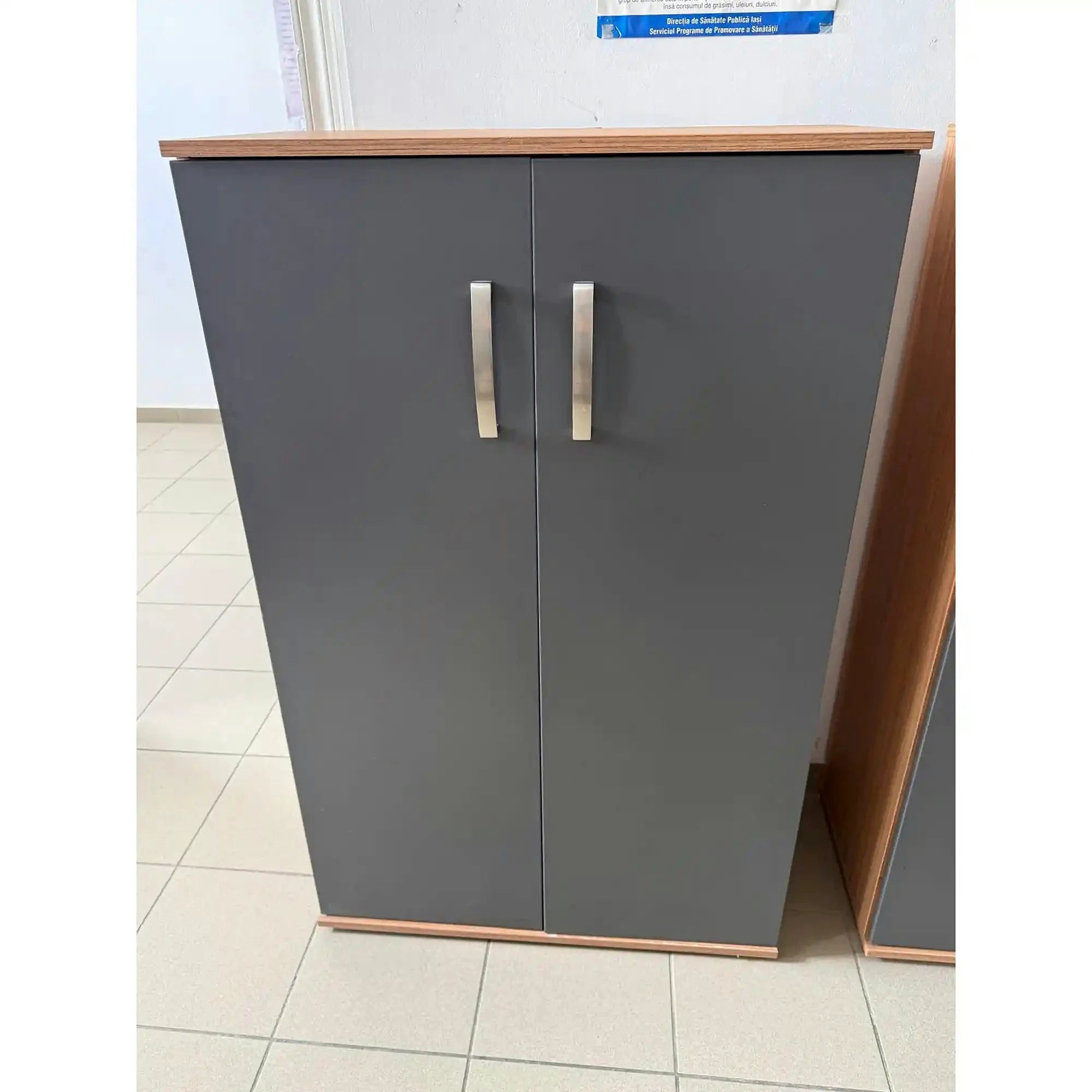 PRODUS RESIGILAT - Comoda EXC1058UDG, stejar/gri, PAL, 77x39x121 cm