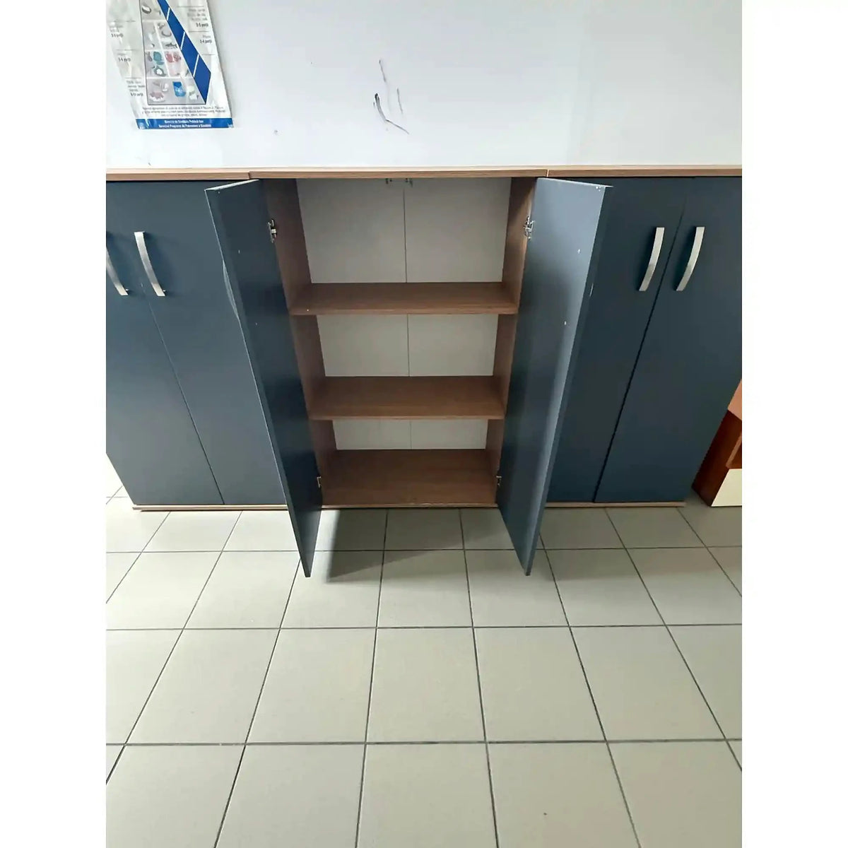 PRODUS RESIGILAT - Comoda EXC1058UDG, stejar/gri, PAL, 77x39x121 cm