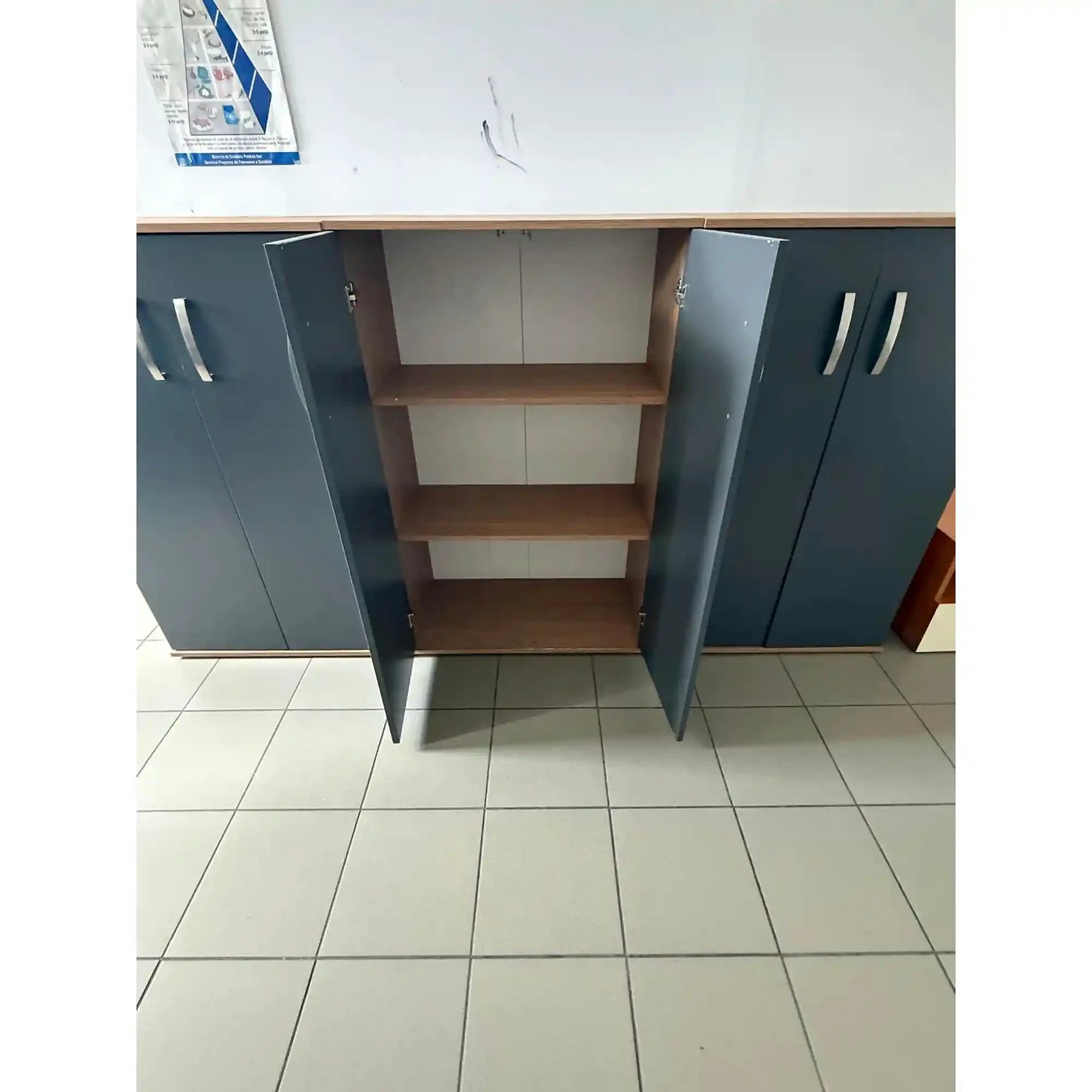 PRODUS RESIGILAT - Comoda EXC1058UDG, stejar/gri, PAL, 77x39x121 cm