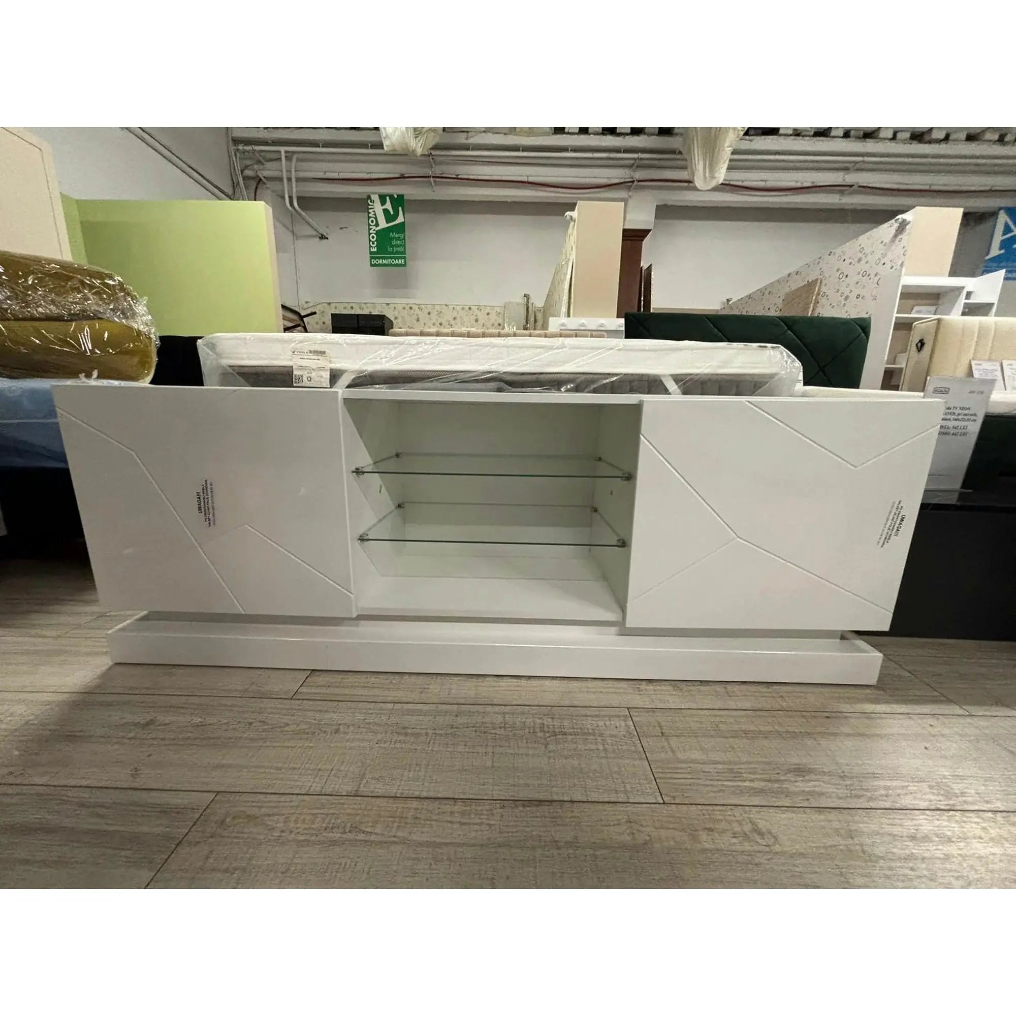 PRODUS RESIGILAT - Comoda TV QIU, alb, 160x40x57 cm