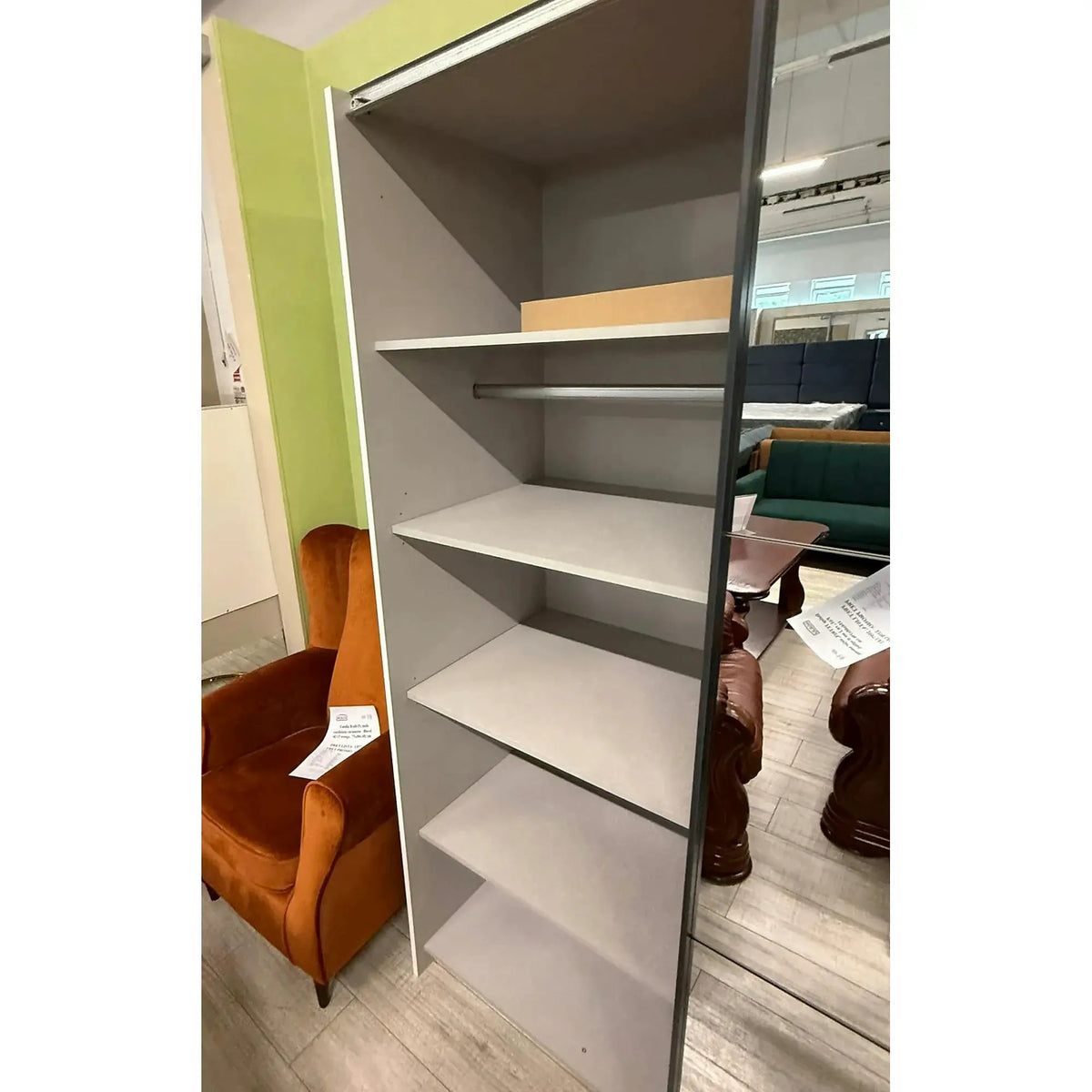 PRODUS RESIGILAT - Dulap TETRIX, alb lucios, PAL, cu 2 usi si oglinzi, 154x60x196 cm