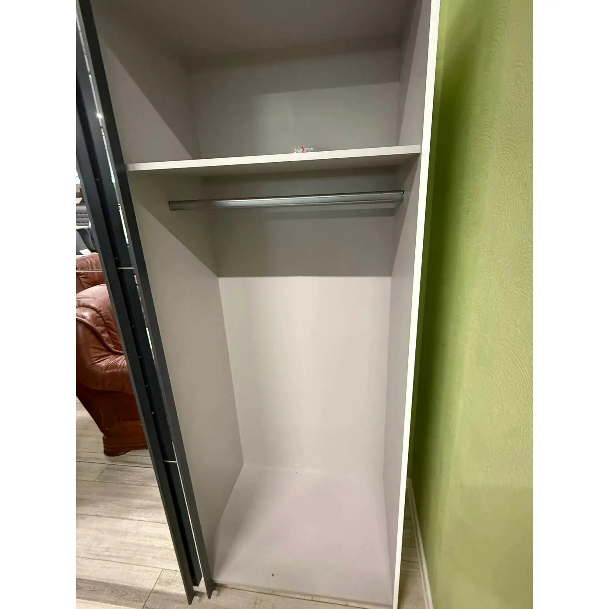 PRODUS RESIGILAT - Dulap TETRIX, alb lucios, PAL, cu 2 usi si oglinzi, 154x60x196 cm