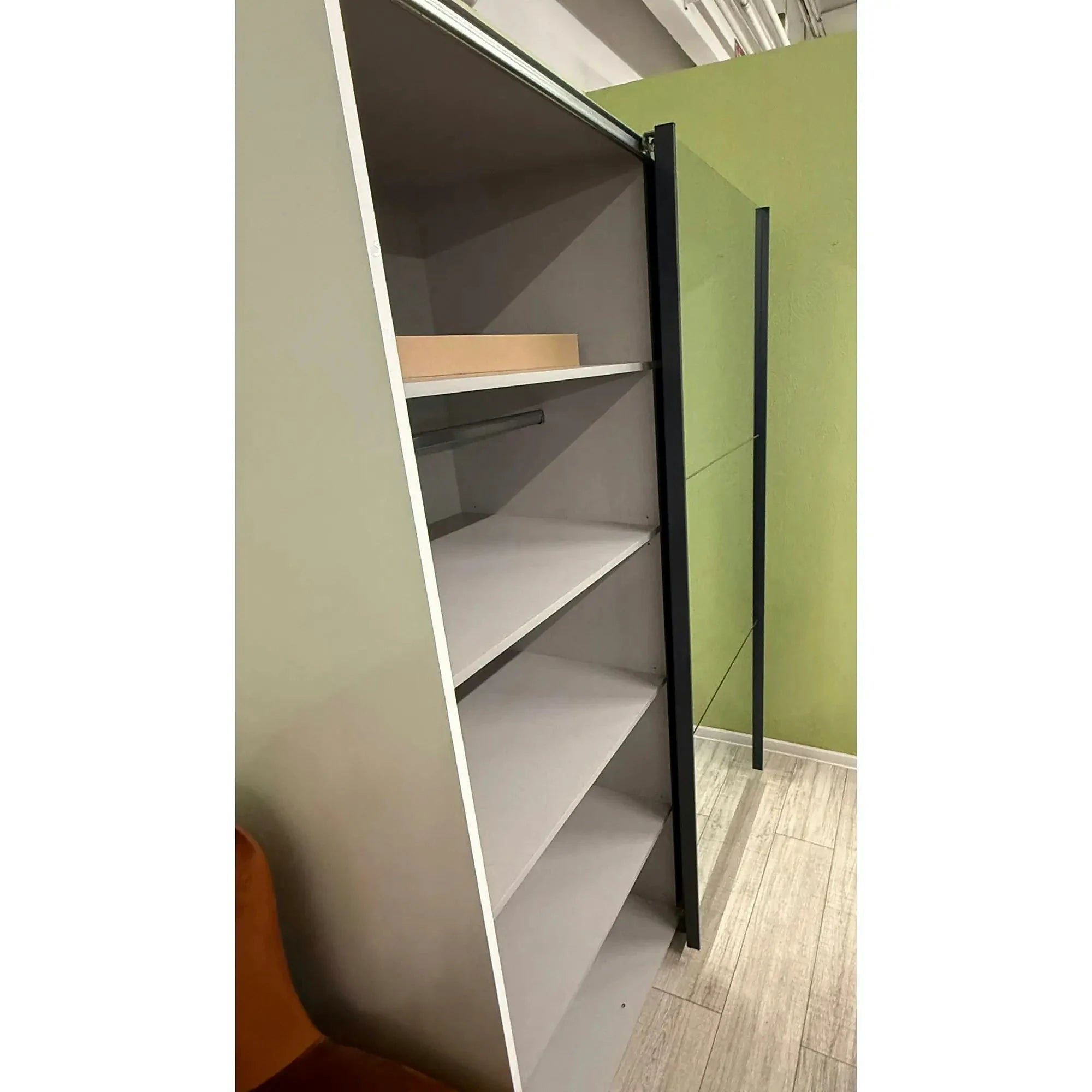 PRODUS RESIGILAT - Dulap TETRIX, alb lucios, PAL, cu 2 usi si oglinzi, 154x60x196 cm
