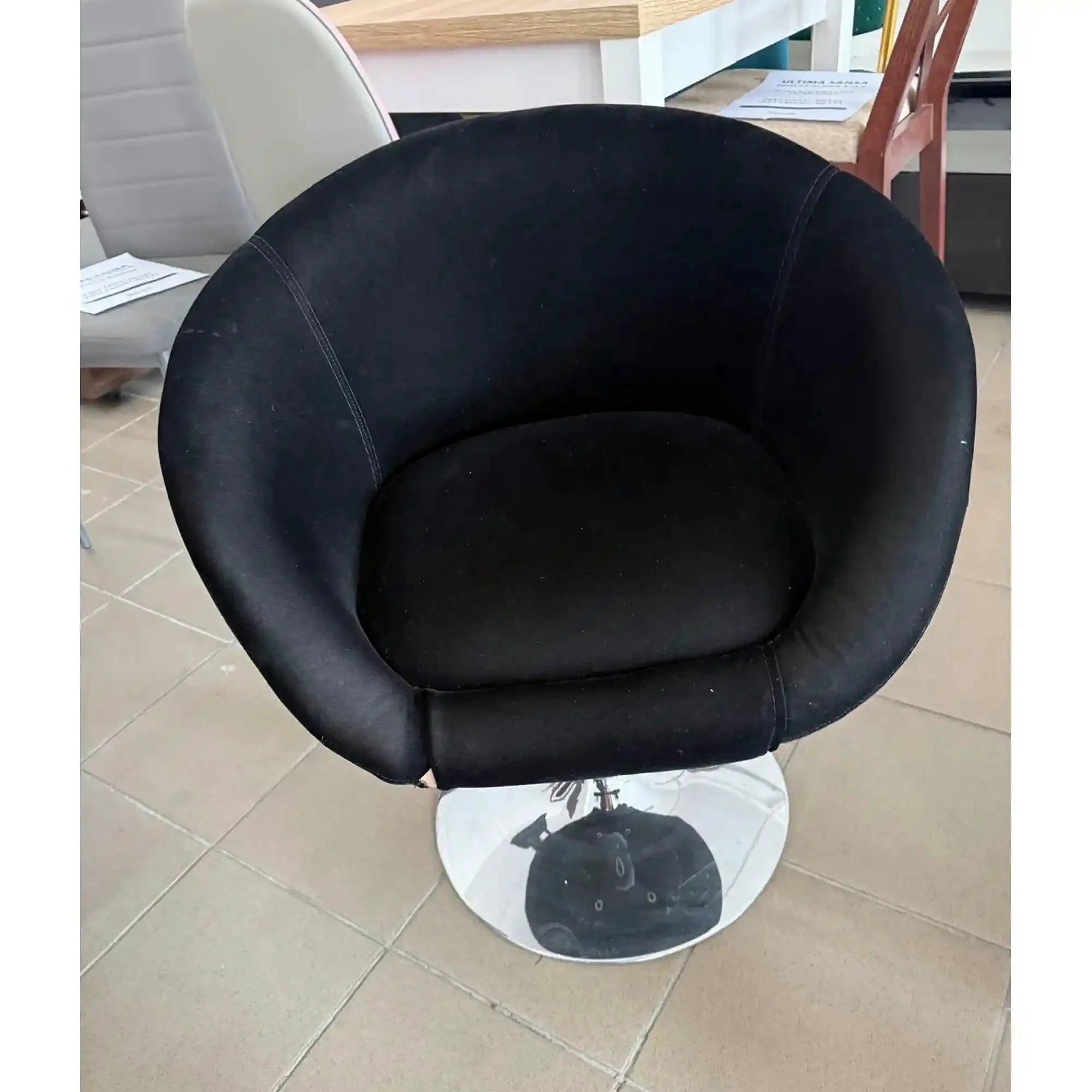 PRODUS RESIGILAT - Fotoliu TURON PLUS, negru, stofa catifelata, 66x60x73/89 cm