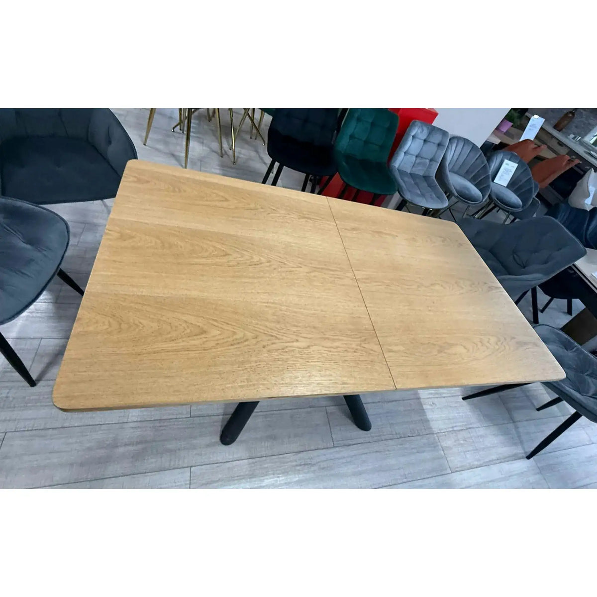 PRODUS RESIGILAT - Masa extensibila DERRICK, stejar natural/negru, 160/200x90x75 cm