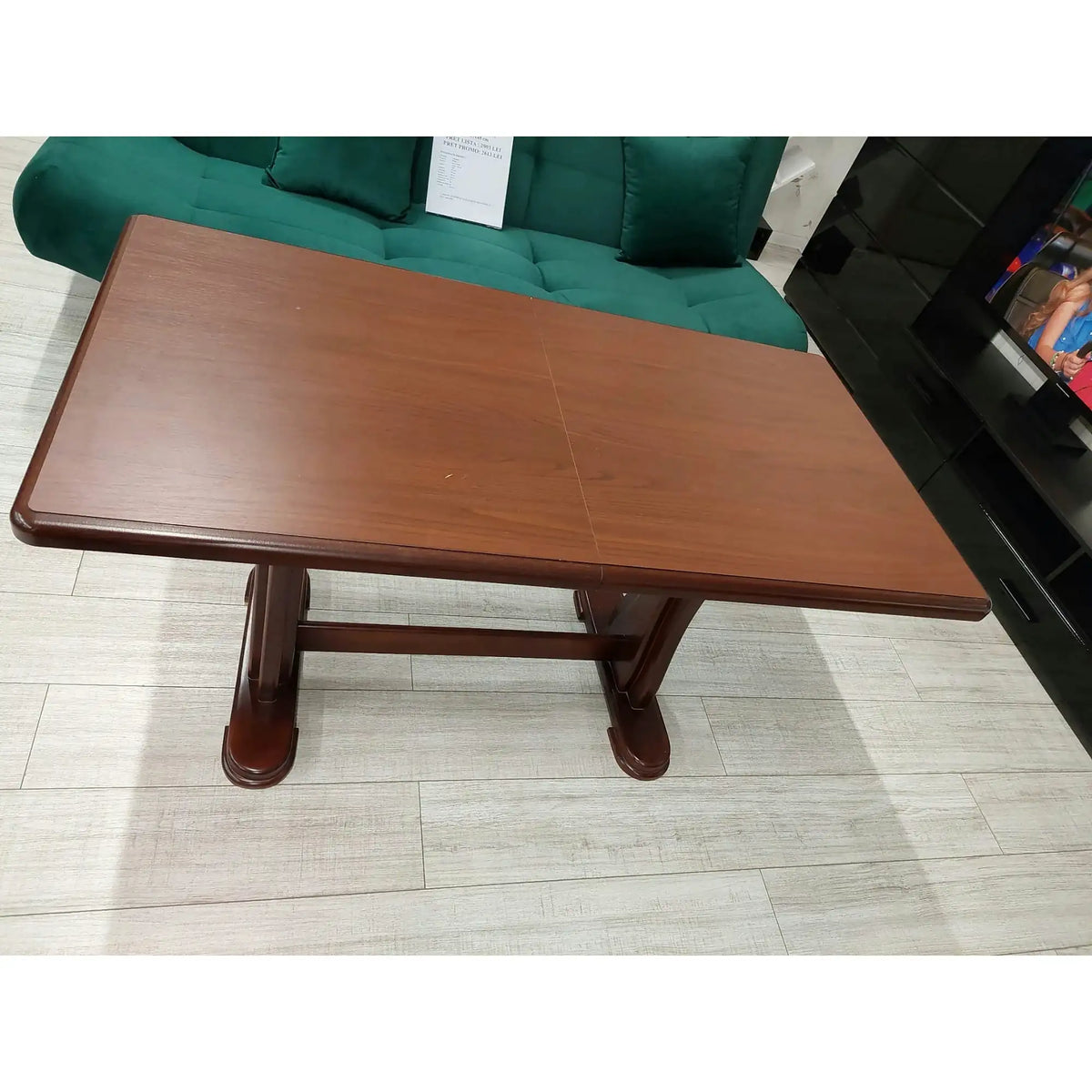 PRODUS RESIGILAT - Masa extensibila TYMON, castan, lemn de fag, 125/164x65x60/72 cm