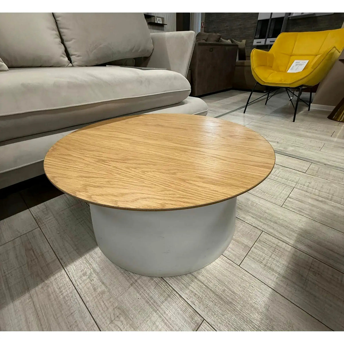 PRODUS RESIGILAT - Masuta cafea AZZURA, stejar natural/alb, 69x69x33 cm