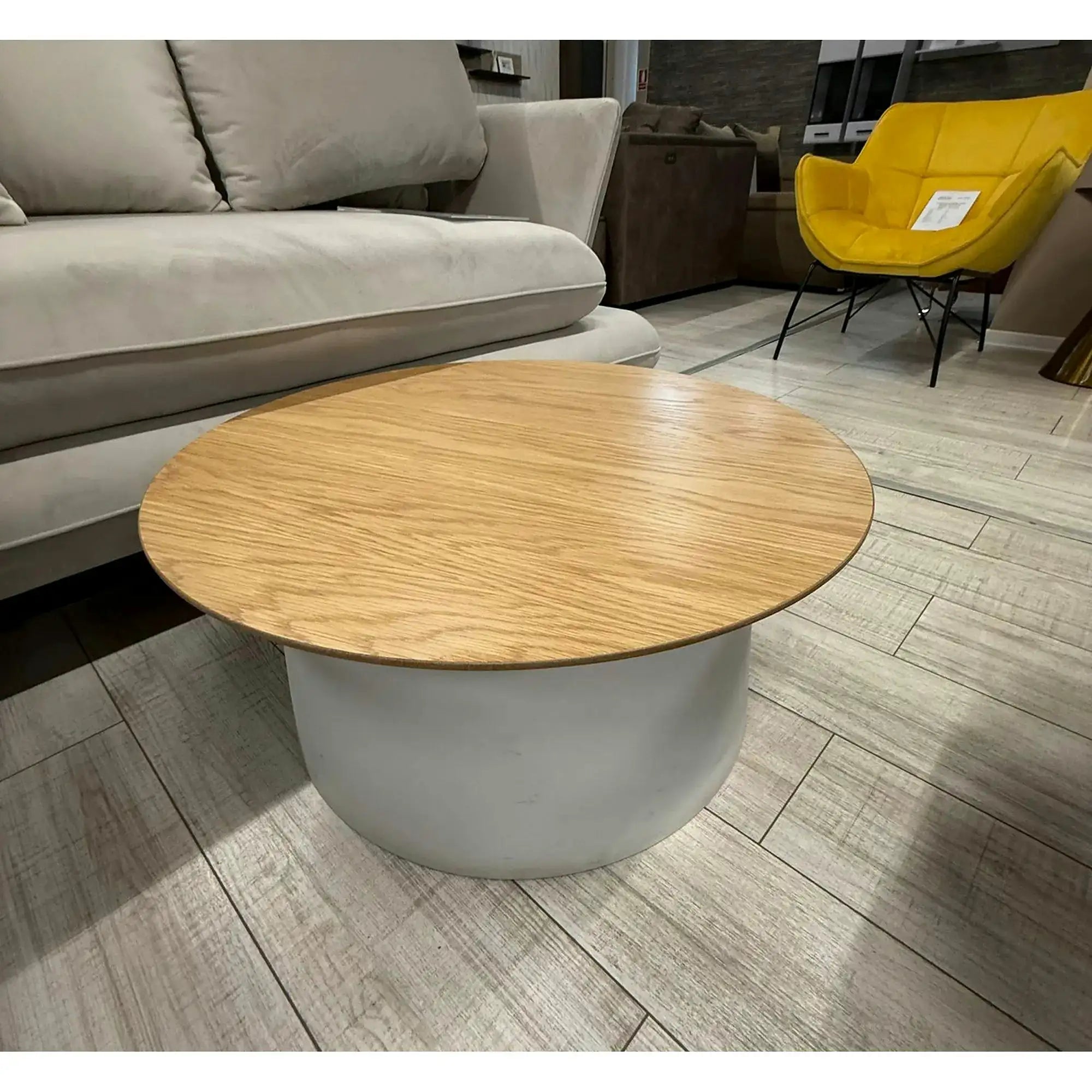 PRODUS RESIGILAT - Masuta cafea AZZURA, stejar natural/alb, 69x69x33 cm