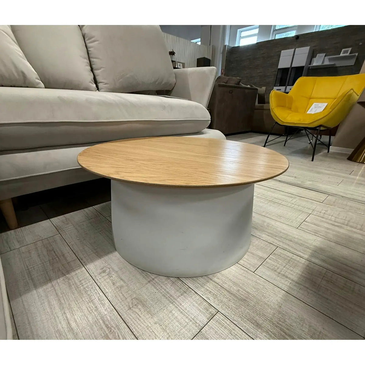 PRODUS RESIGILAT - Masuta cafea AZZURA, stejar natural/alb, 69x69x33 cm