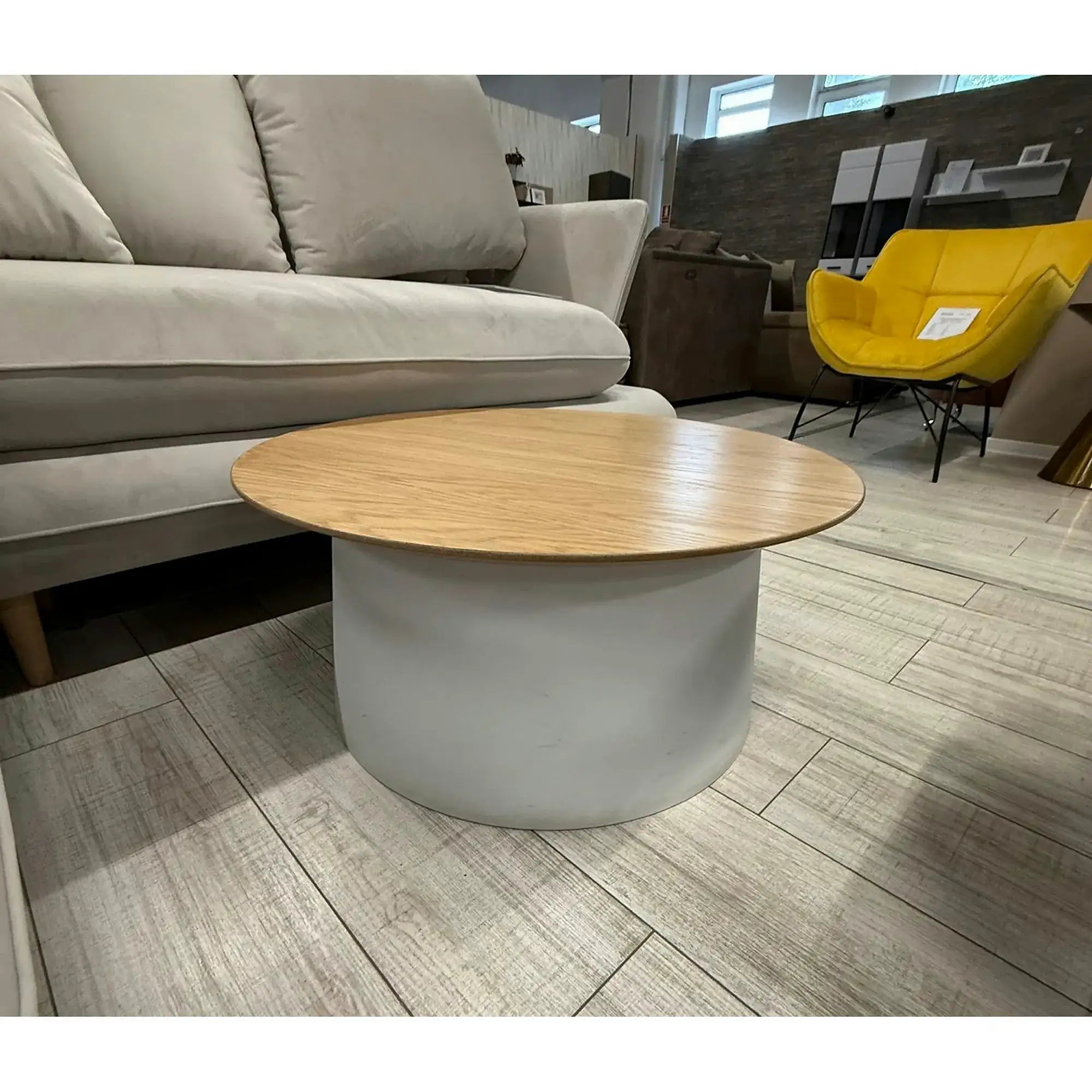 PRODUS RESIGILAT - Masuta cafea AZZURA, stejar natural/alb, 69x69x33 cm