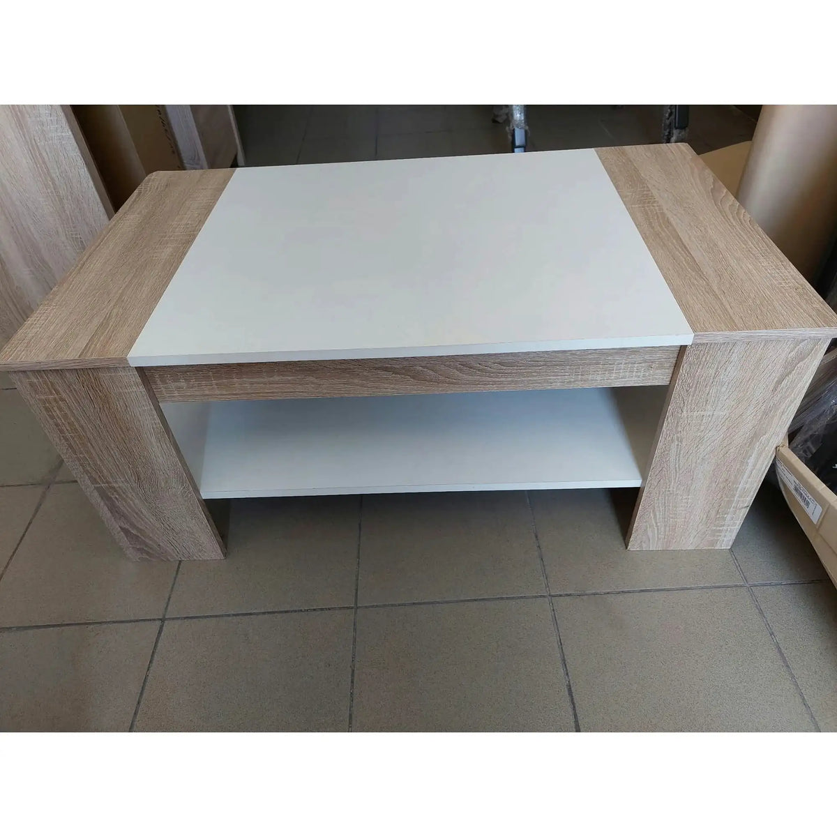 PRODUS RESIGILAT - Masuta cafea FINLEY, stejar sonoma/alb, PAL, 100x58x44 cm