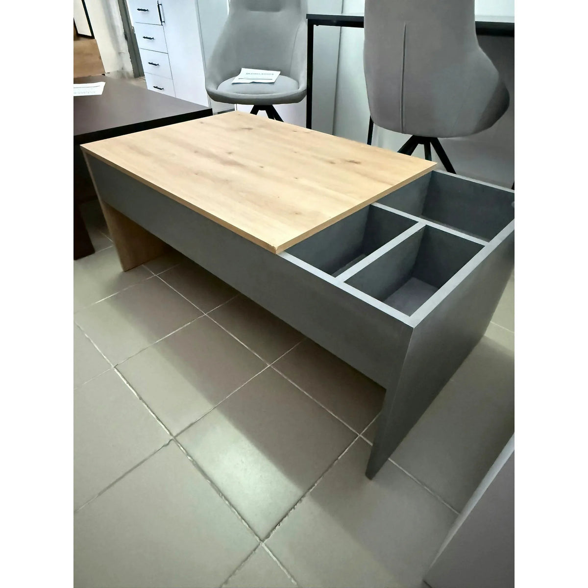 PRODUS RESIGILAT - Masuta cafea LEVI, stejar artisan/gri beton, PAL, 110x60x45 cm