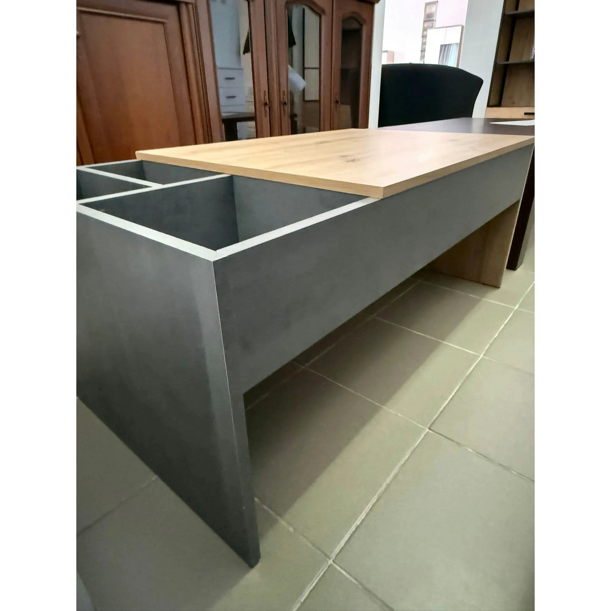 PRODUS RESIGILAT - Masuta cafea LEVI, stejar artisan/gri beton, PAL, 110x60x45 cm