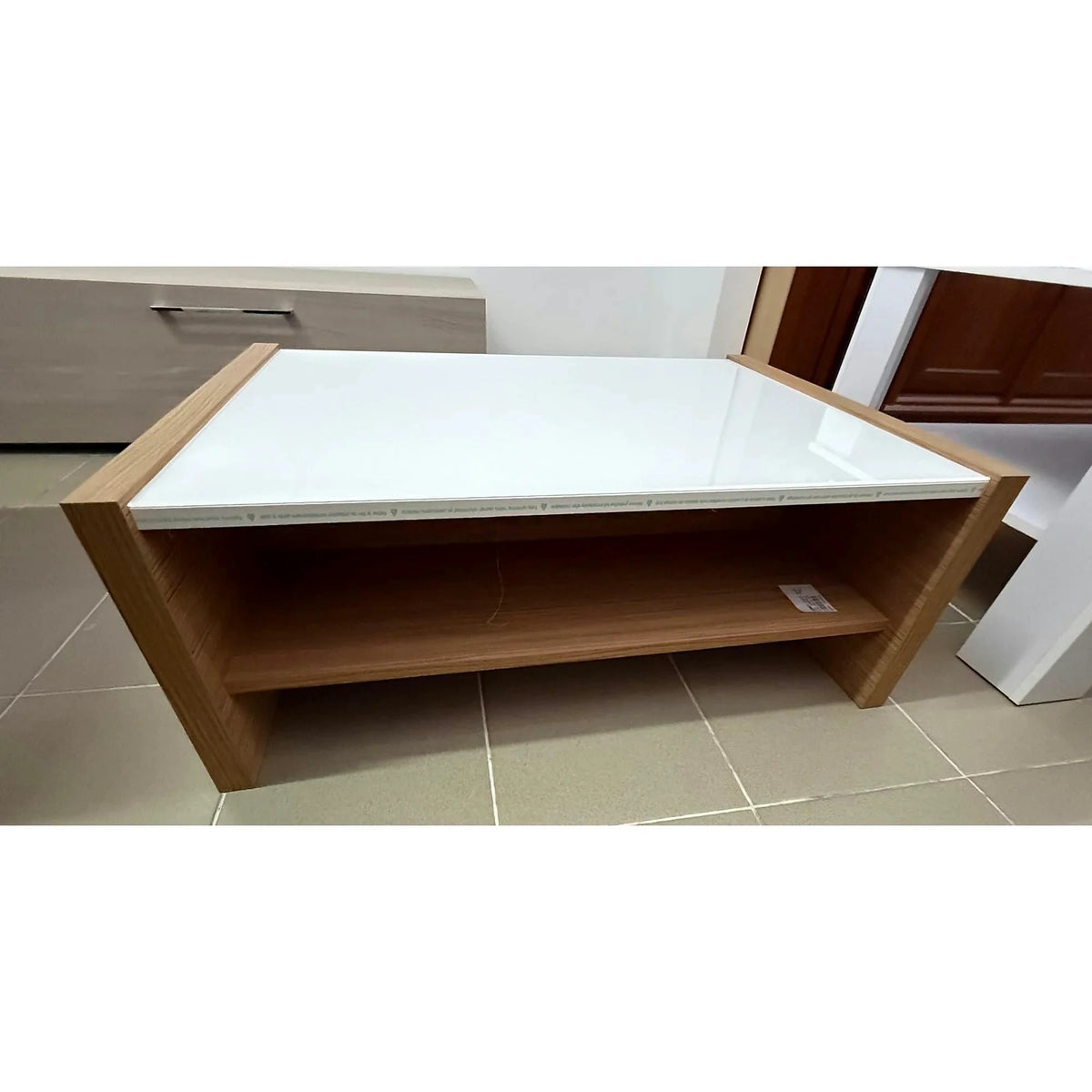PRODUS RESIGILAT - Masuta cafea NEW YORK, alb/stejar, 89x62x35 cm